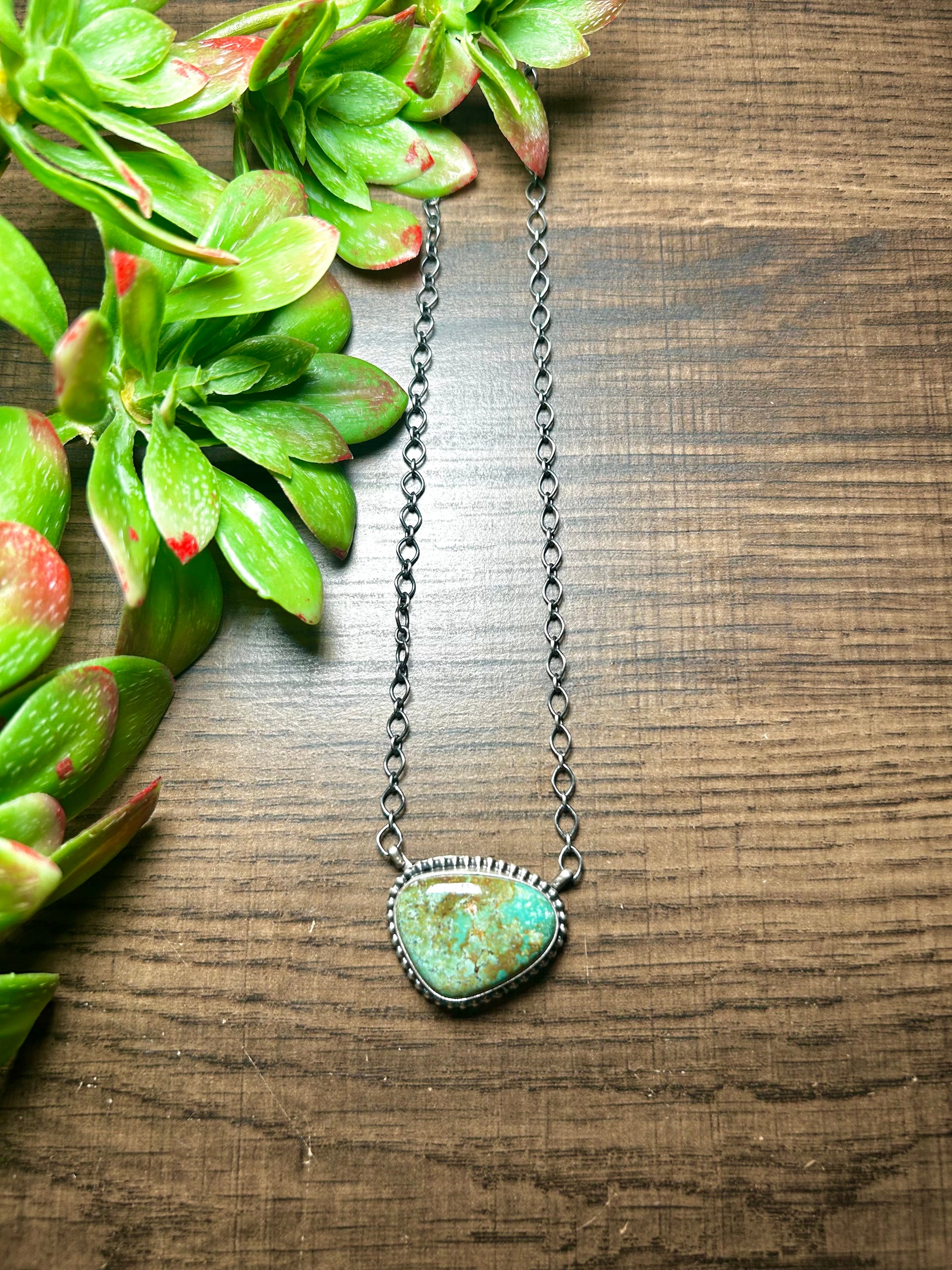 Eli Skeets Kingman Turquoise & Sterling Silver Necklace