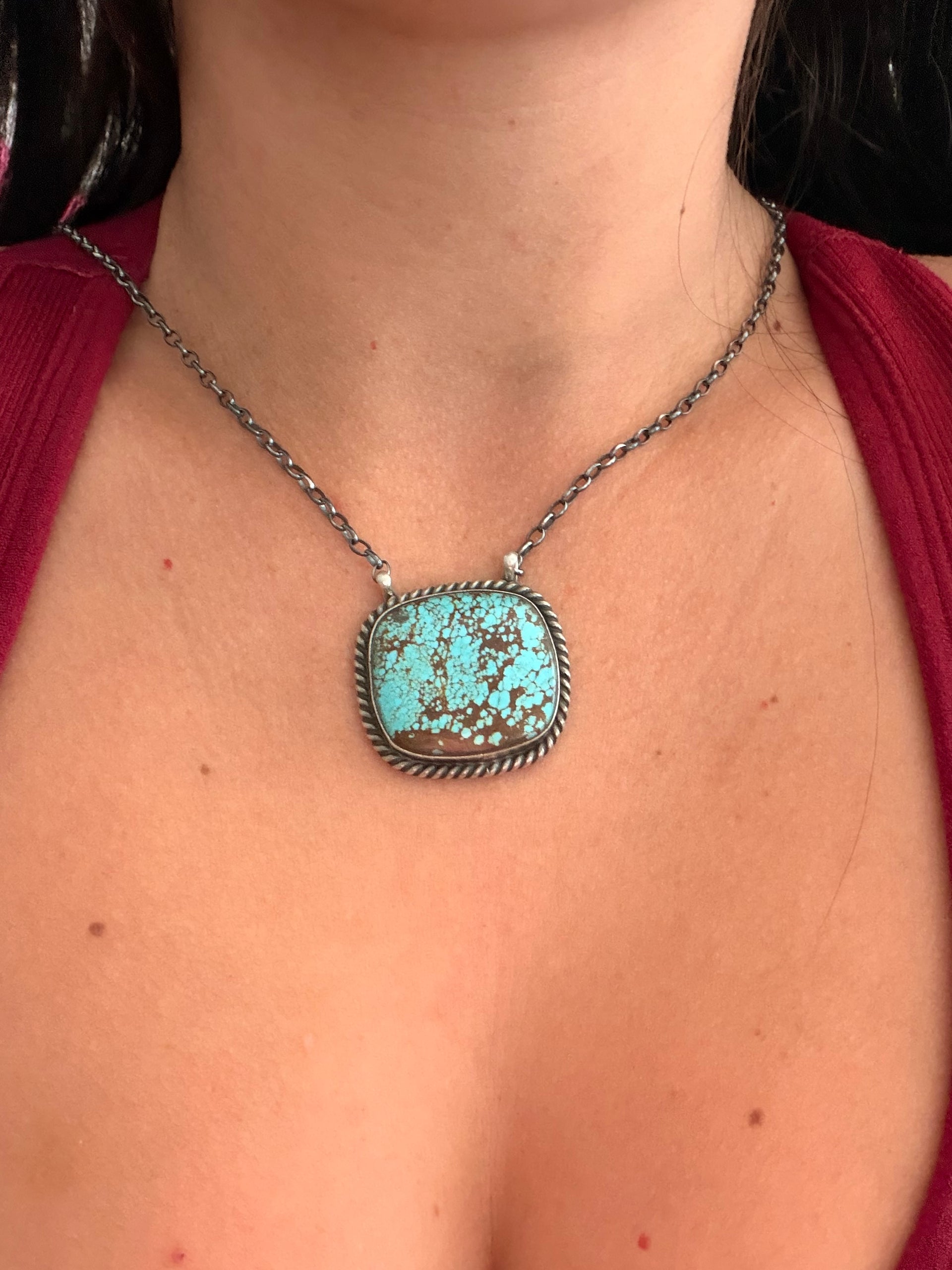 Judith Dixon Mine 8 Turquoise & Sterling Silver Necklace