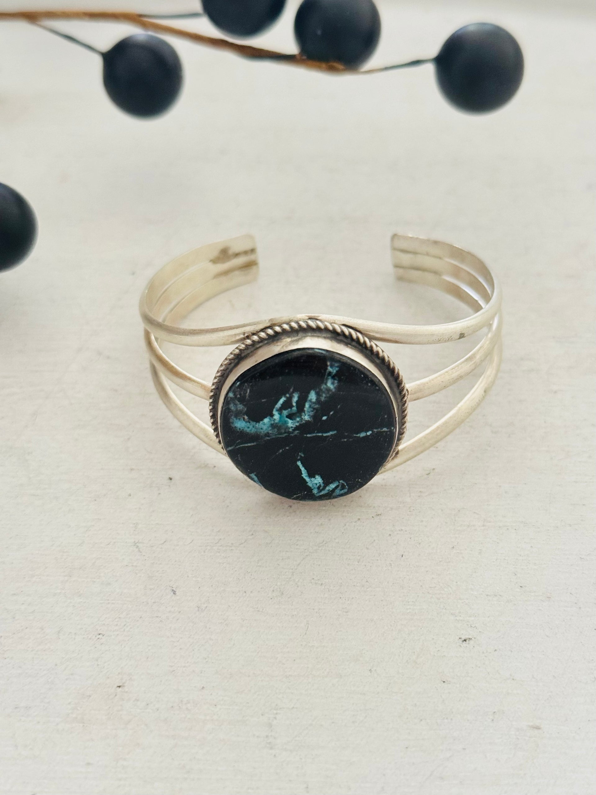 Donovan Nez Blue Moon Turquoise & Sterling Silver Cuff Bracelet