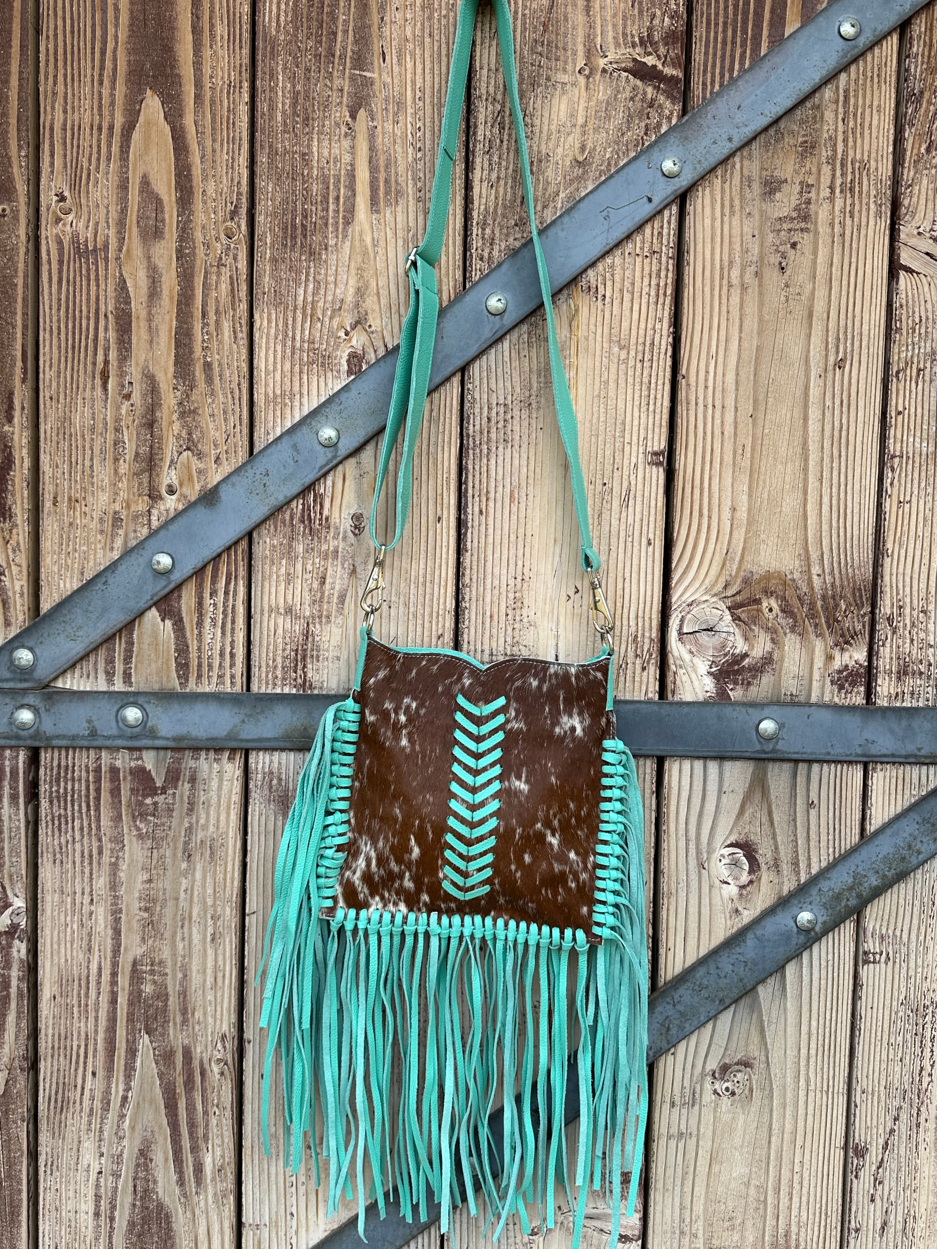 Genuine Leather & Cowhide Fringe Purse