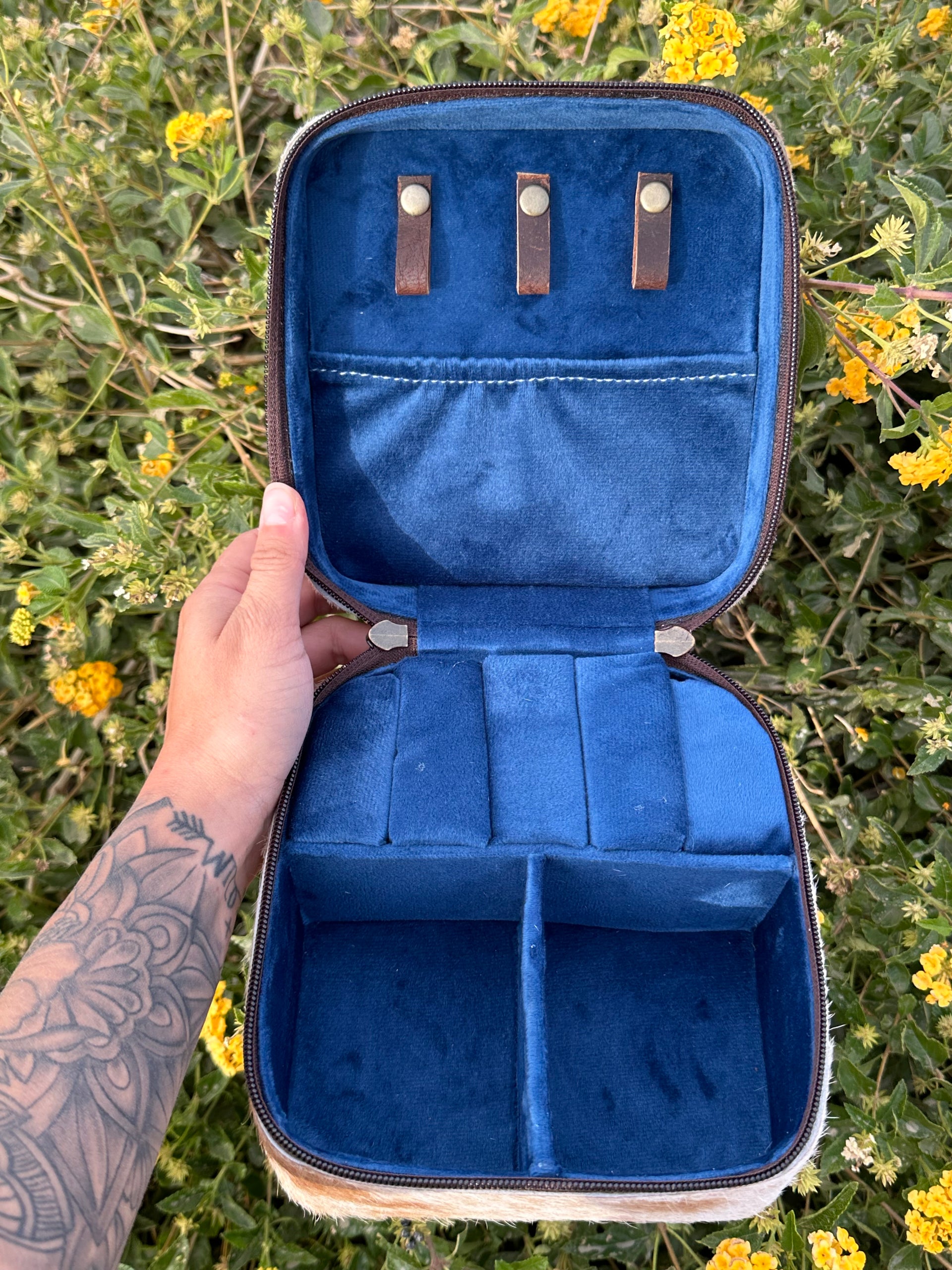 Genuine Leather Cowhide Jewelry Box