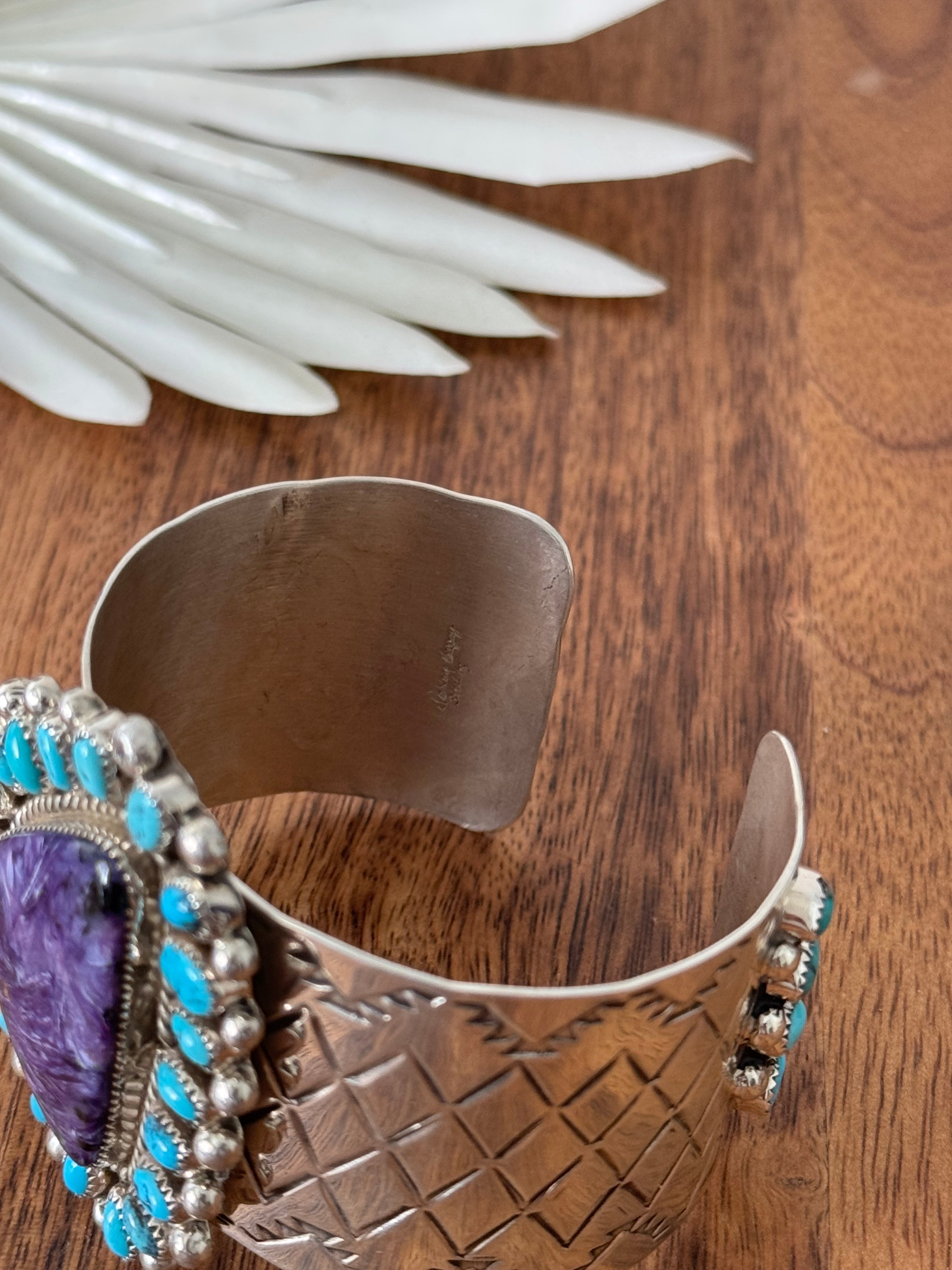 Darlene Begay Multi Stone & Sterling Silver Cuff Bracelet