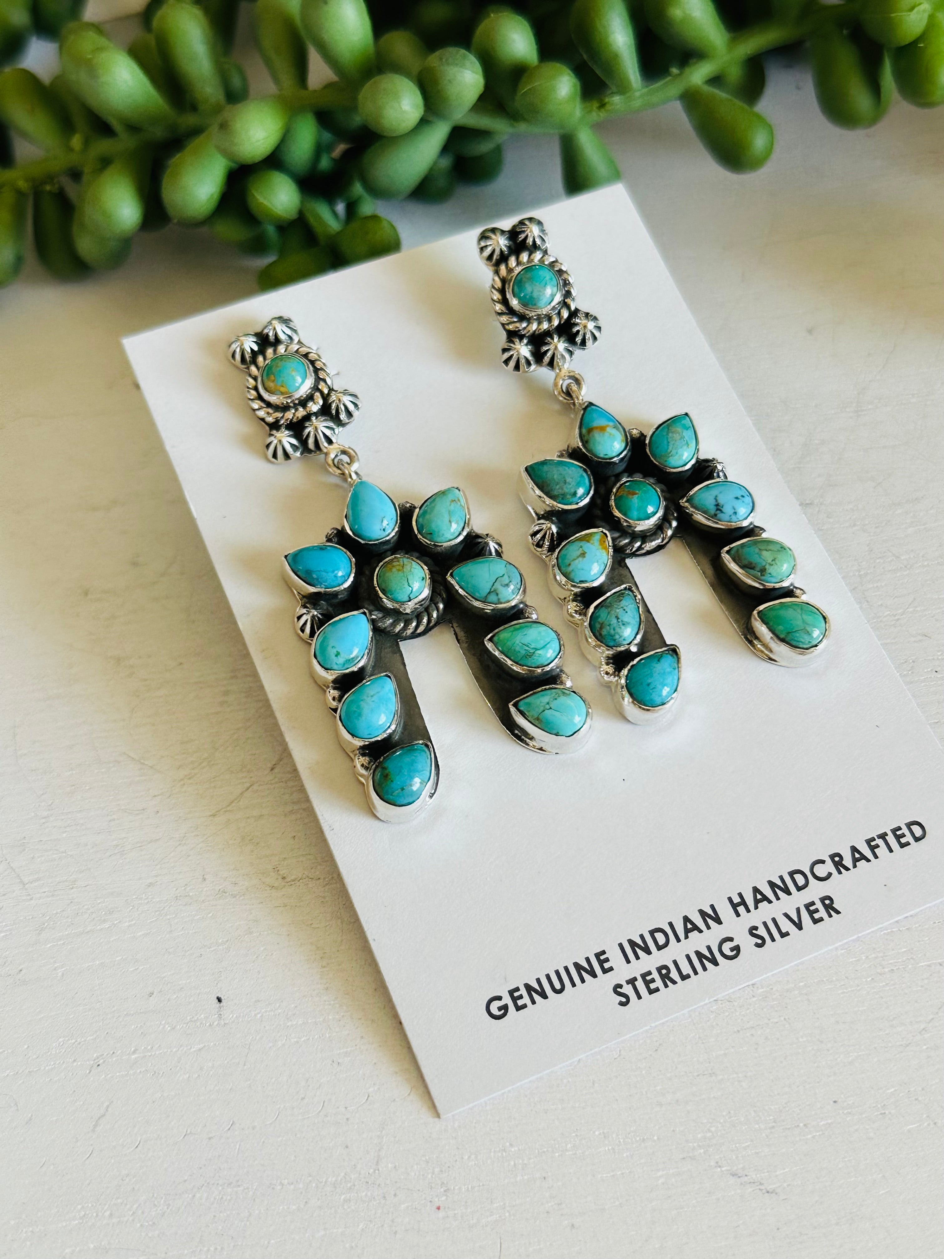 TTD “The Storm” Kingman Turquoise & Sterling Silver Earrings