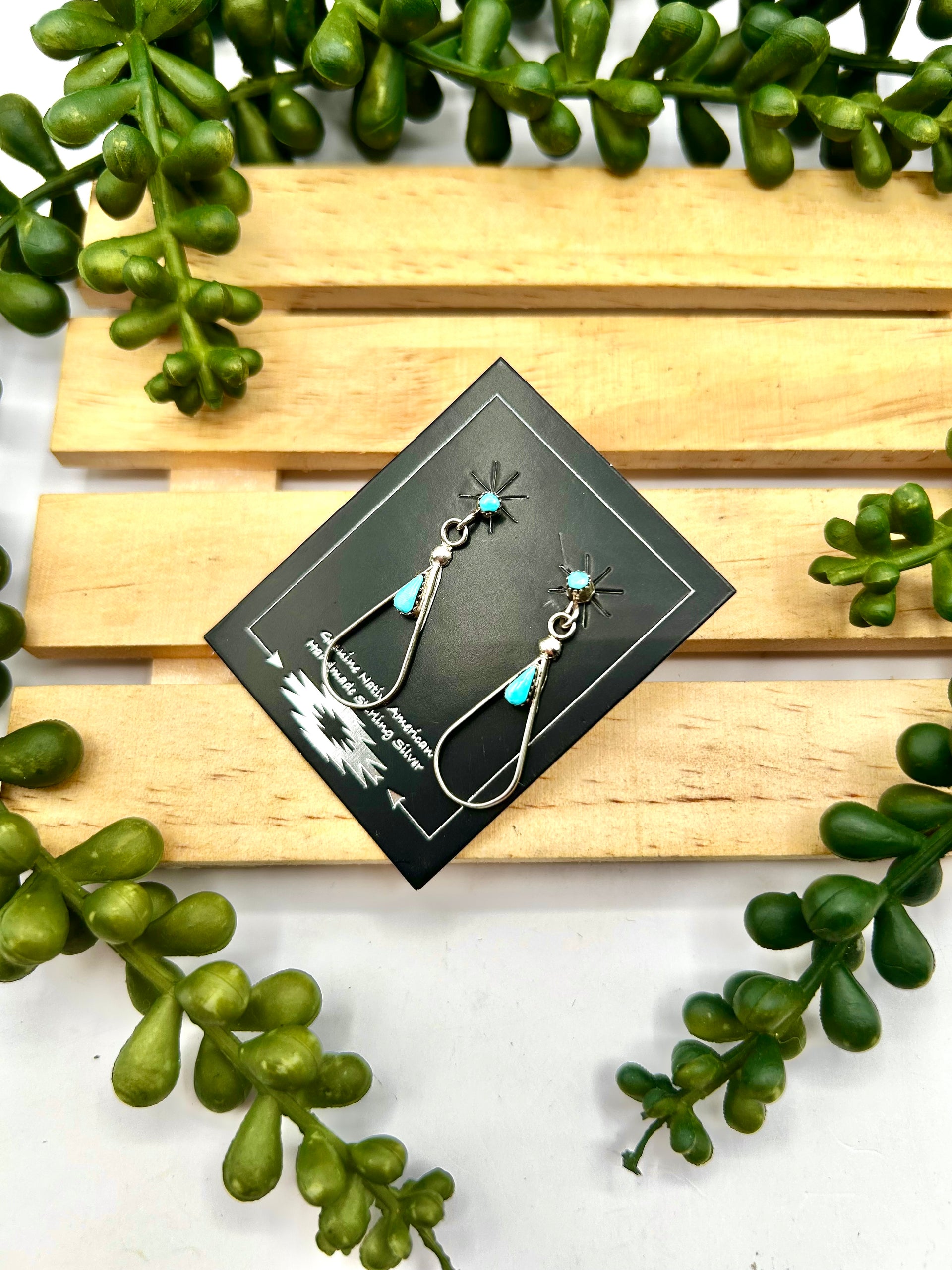 Navajo Made Kingman Turquoise & Sterling Silver Post Earrings