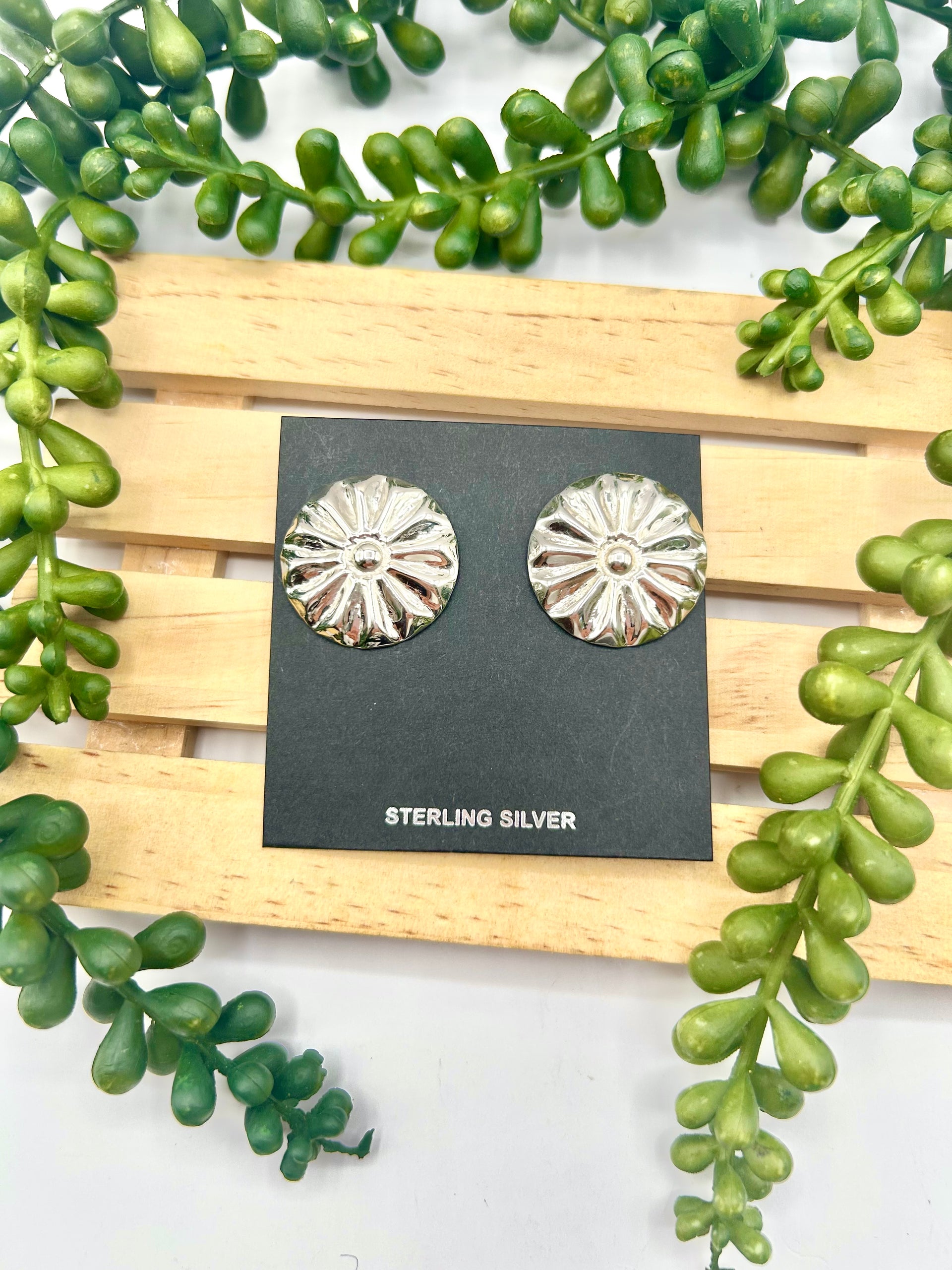 Navajo Made Sterling Silver Post Earrings