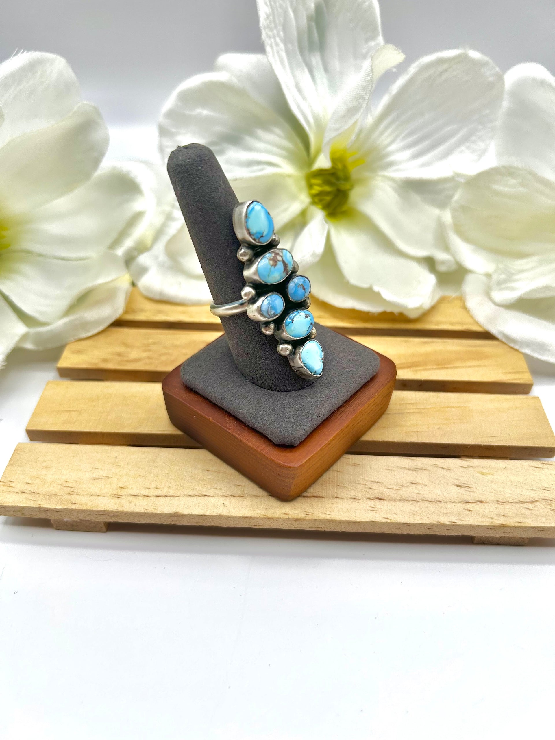 Jameson Garcia Golden Hill Turquoise & Sterling Silver Ring Size 9