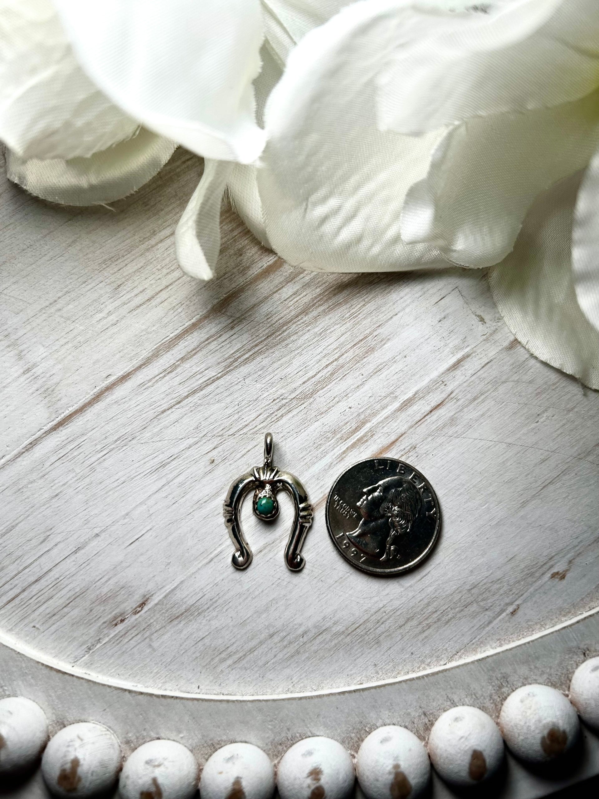 Navajo Made Kingman Turquoise & Sterling Silver Pendant