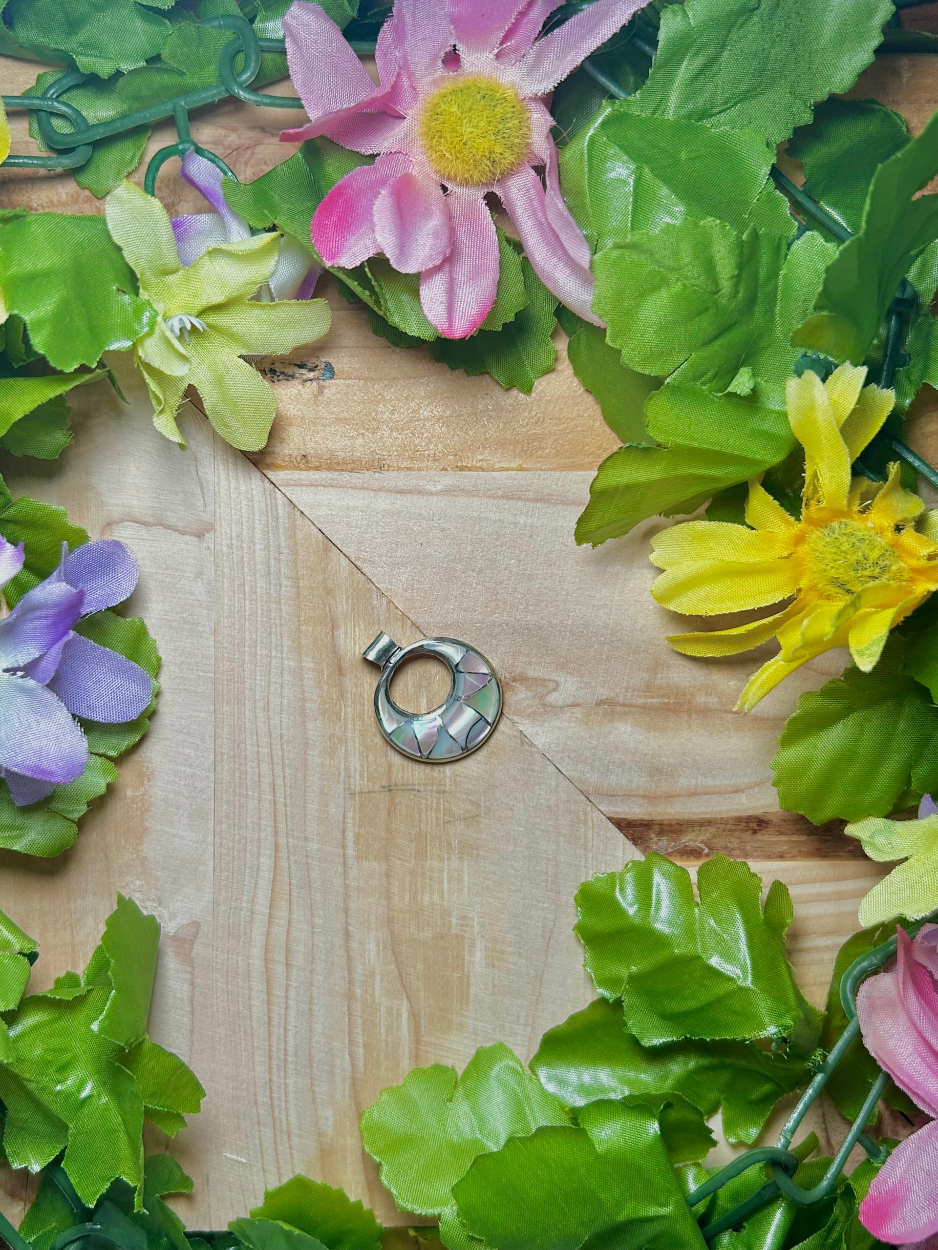 Zuni Mother of Pearl & Sterling Silver Pendant