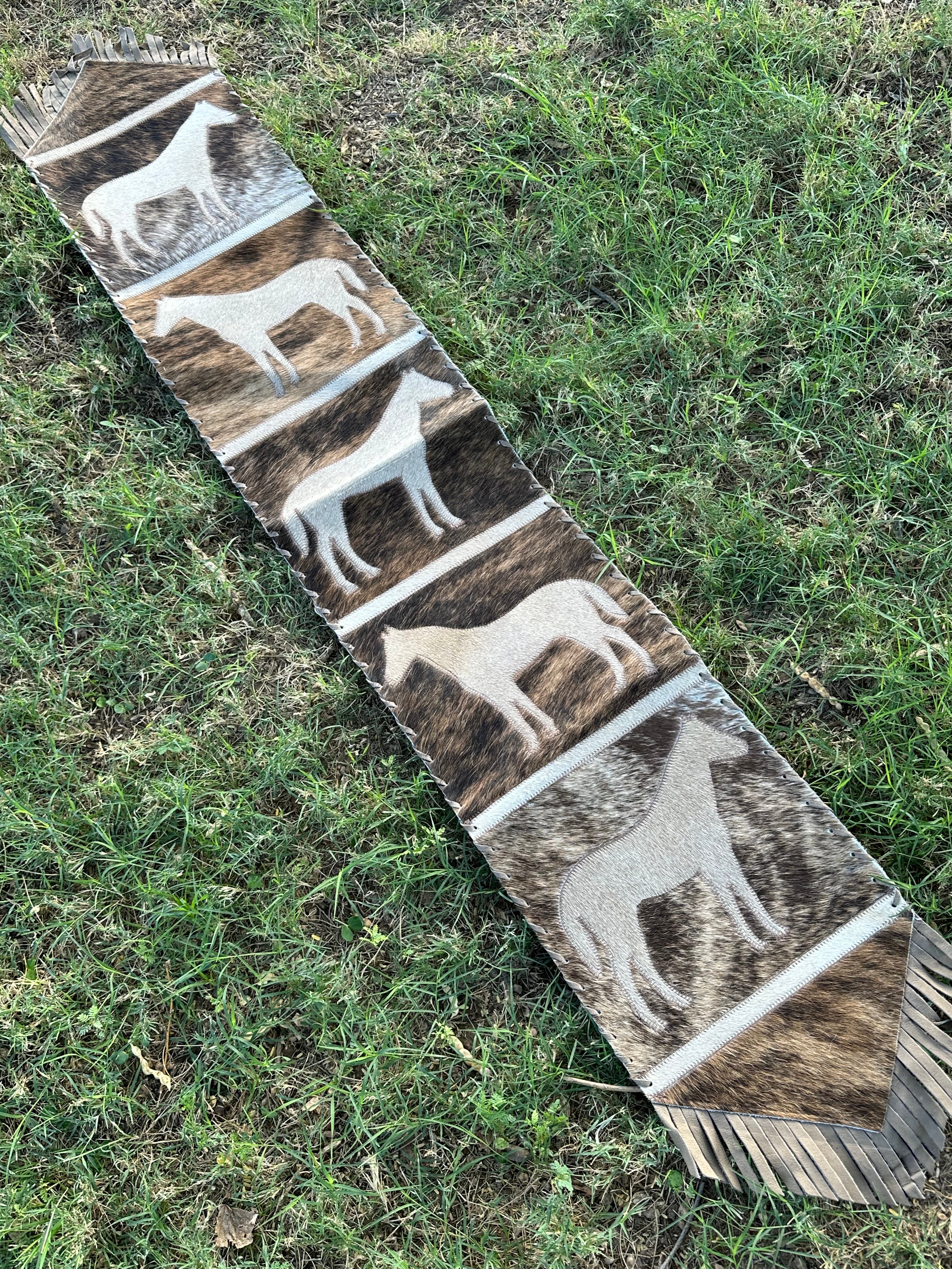 Genuine Leather Cowhide Table Runner