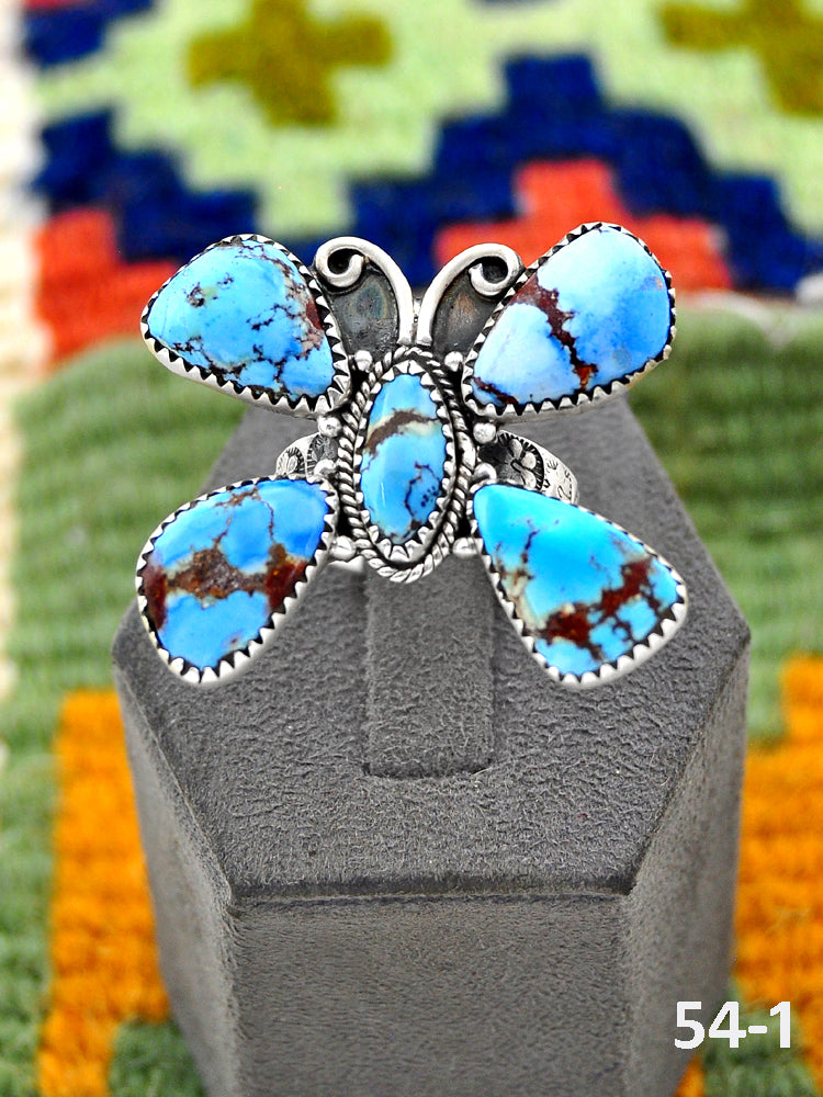 Southwest Handmade Golden Hills Turquoise & Sterling Silver Adjustable Ring
