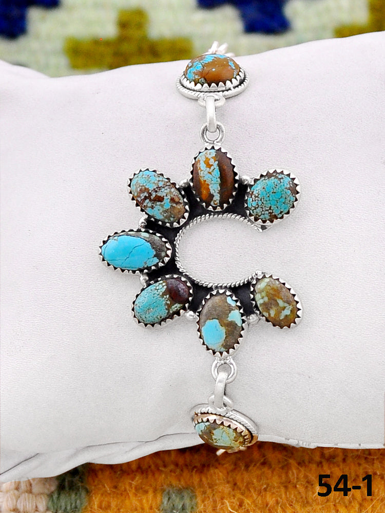 Southwest Handmade #8 Turquoise & Sterling Silver Bracelet