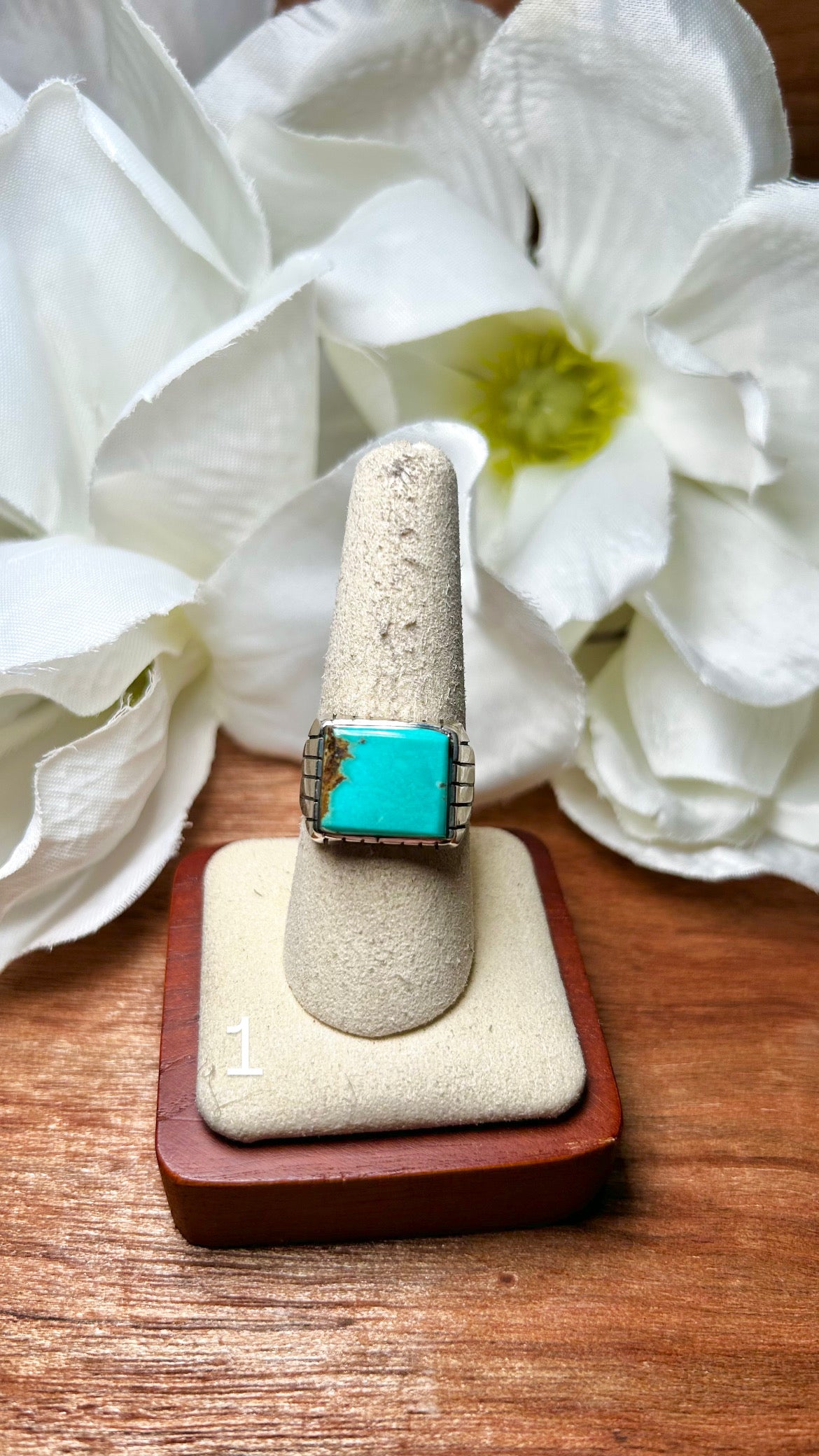 Ray Jack Kingman Turquoise & Sterling Silver Cluster Ring