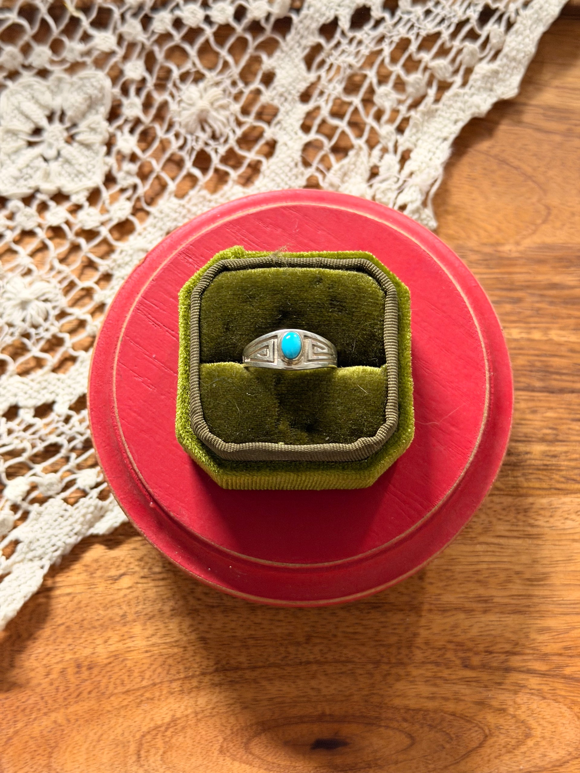 Navajo Made Kingman Turquoise & Sterling Silver Ring