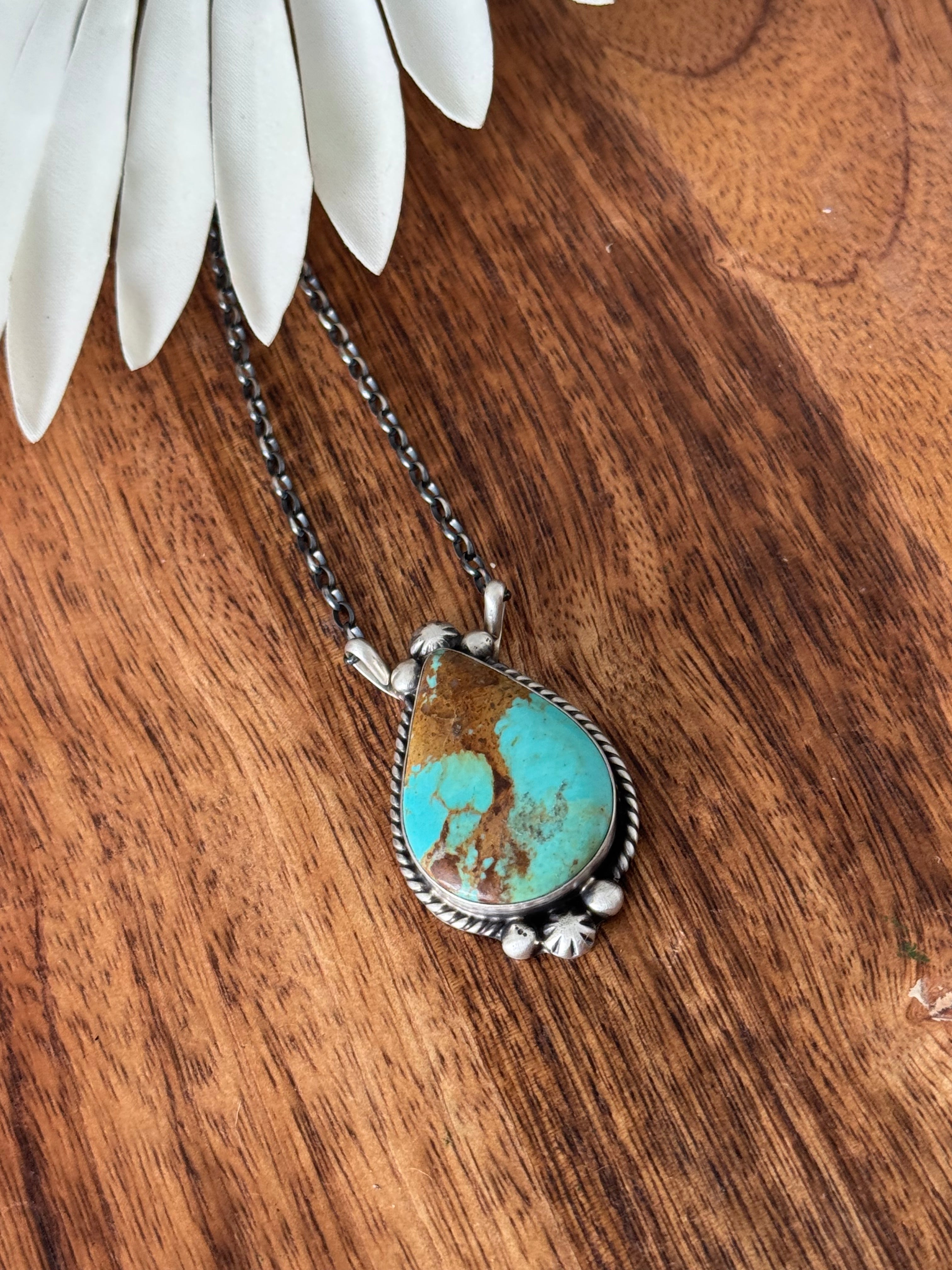 Augustine Largo Kingman Turquoise & Sterling Silver Necklace