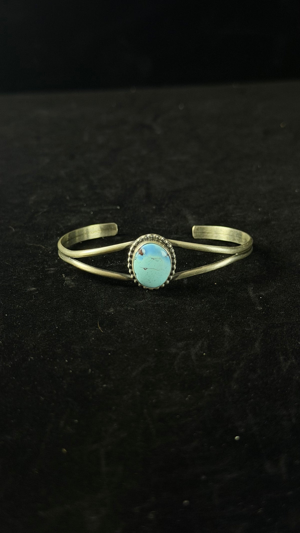 Dave Skeets Golden Hills Turquoise & Sterling Silver Cuff Bracelet