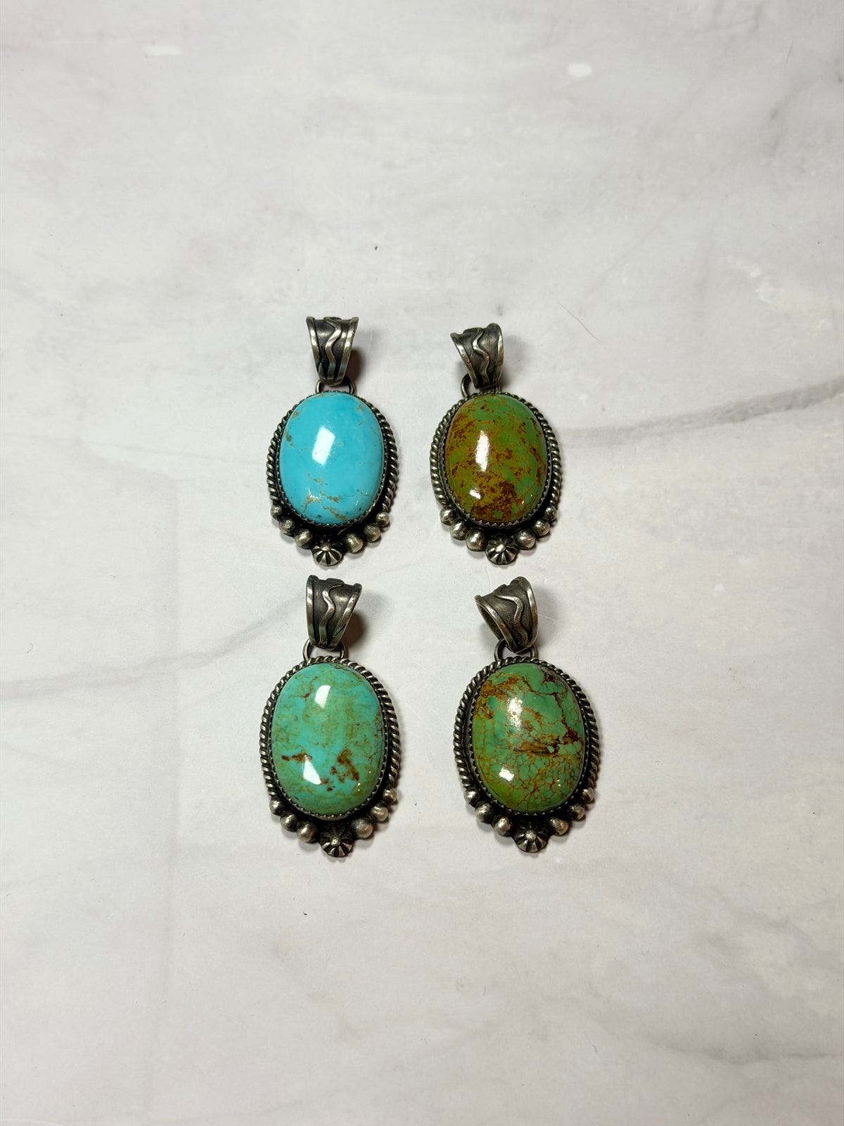 Jimson Belone Kingman Turquoise & Sterling Silver Pendant