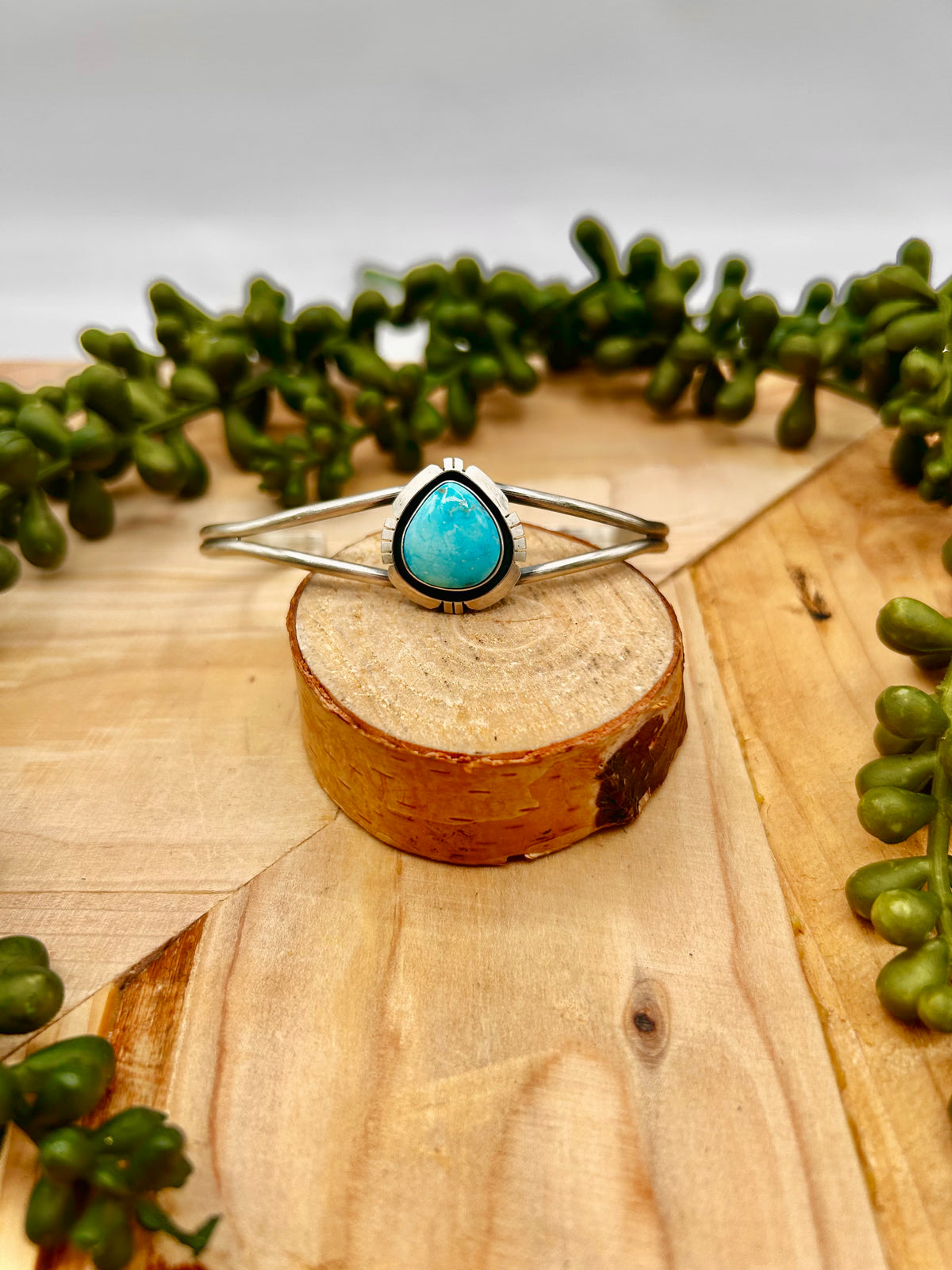 Dave Skeets Sonoran Mountain Turquoise & Sterling Silver Cuff Bracelet