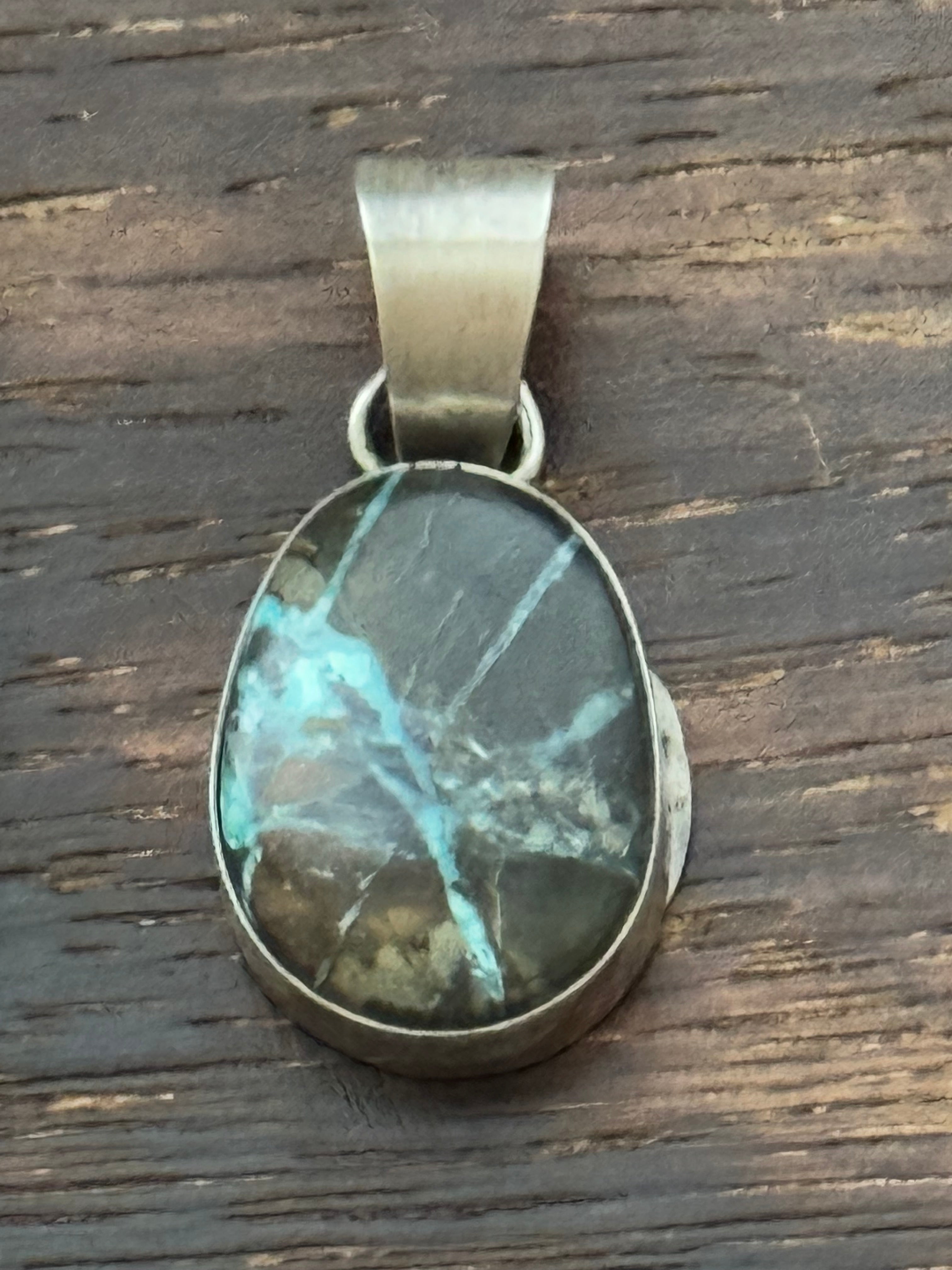 Navajo Made Royston Turquoise & Sterling Silver Pendant