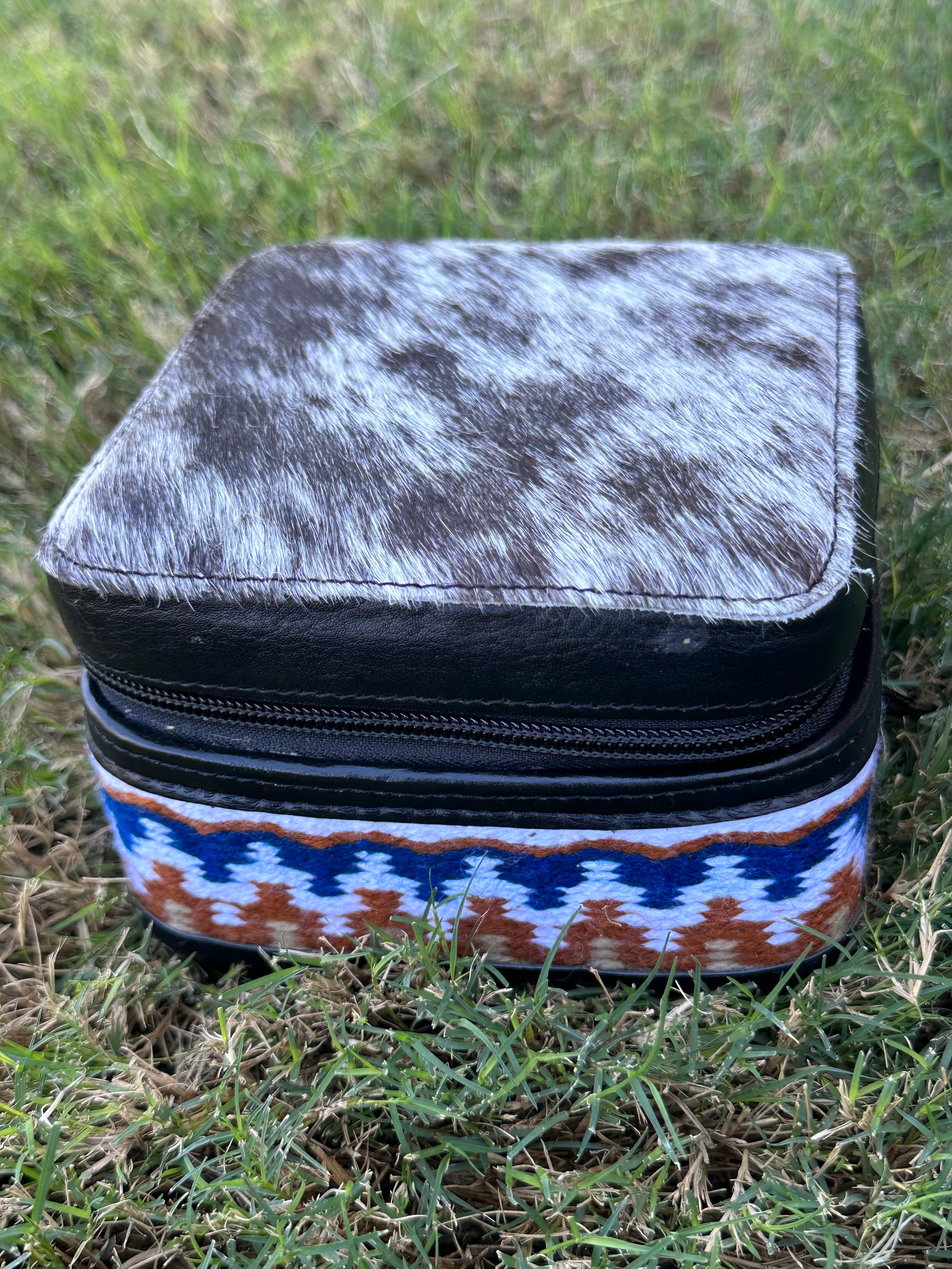 Genuine Leather Cowhide Jewelry Box