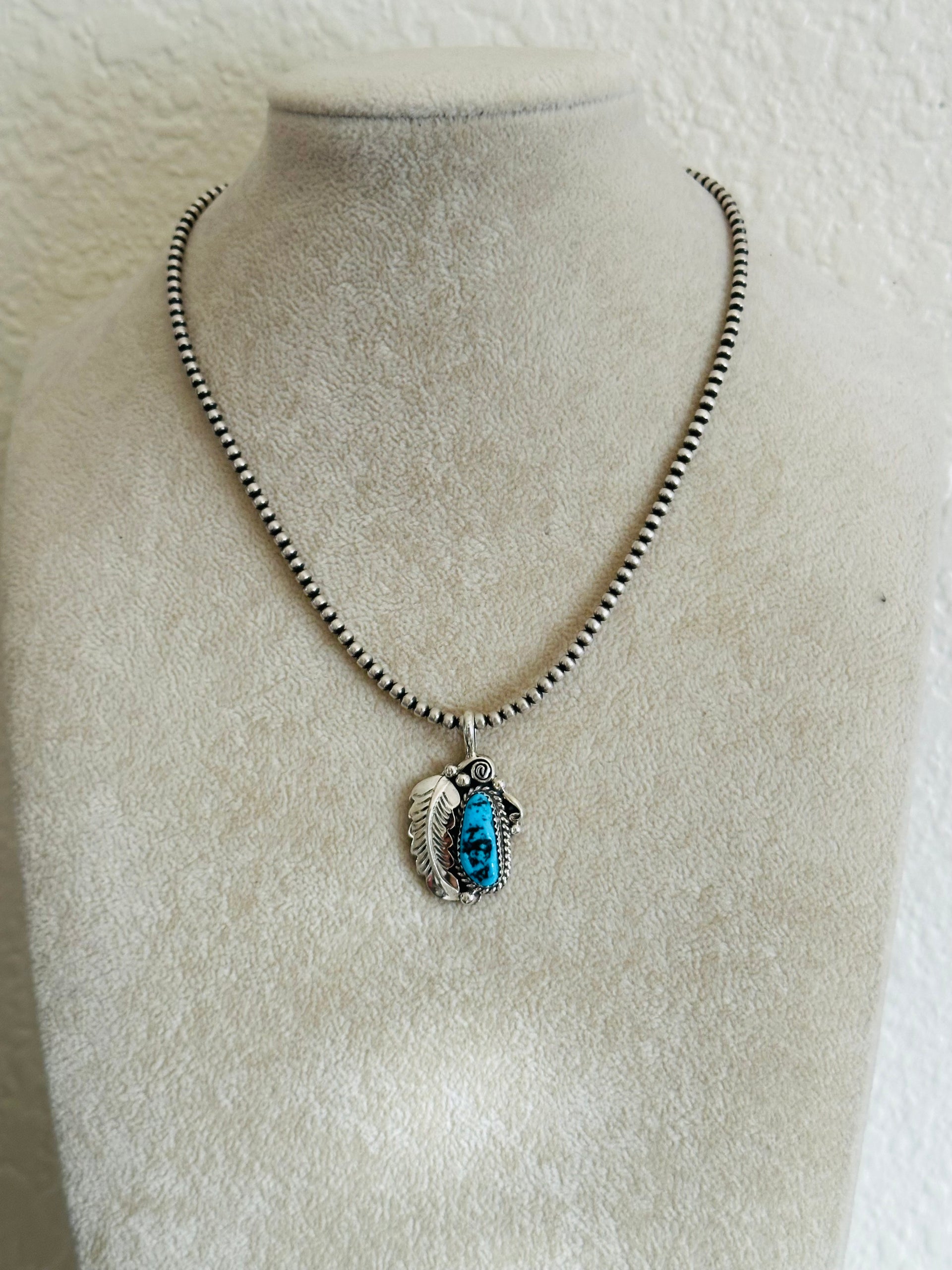 Julia Etsitty Kingman Turquoise & Sterling Silver Pendants