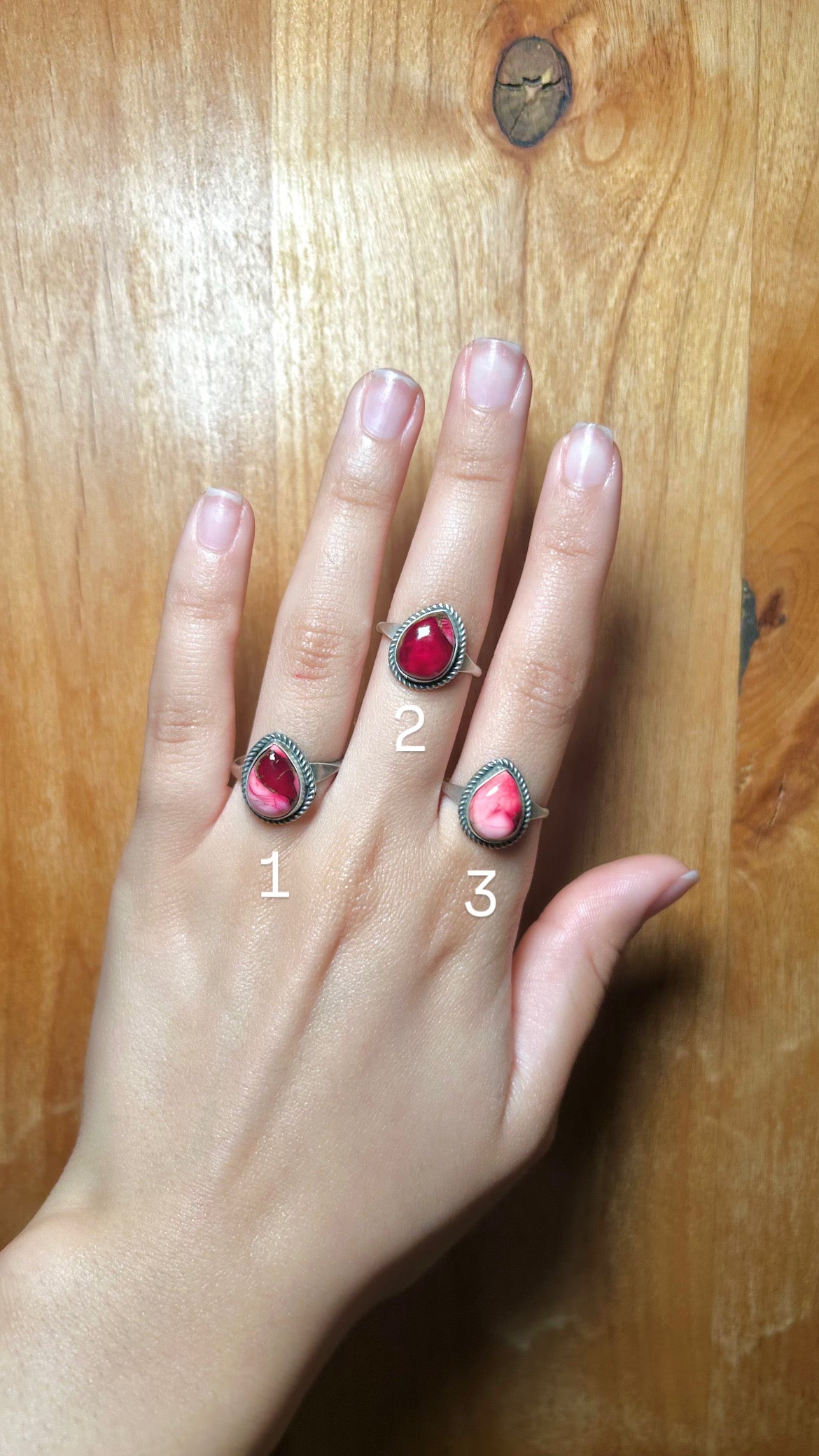 Navajo Made Rose Dahlia & Sterling Silver Ring