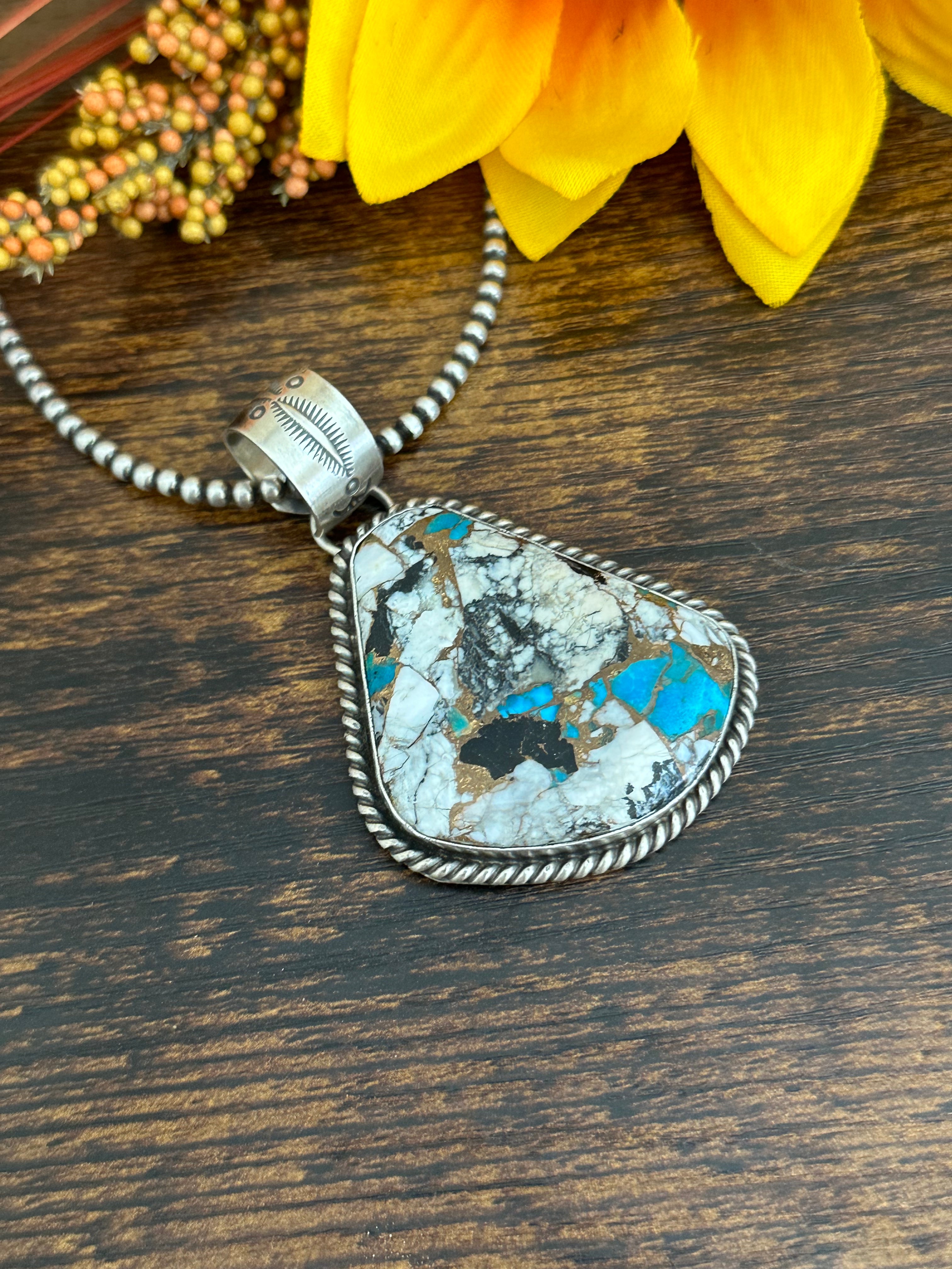 Augustine Largo Mohave Turquoise & Sterling Silver Pendant