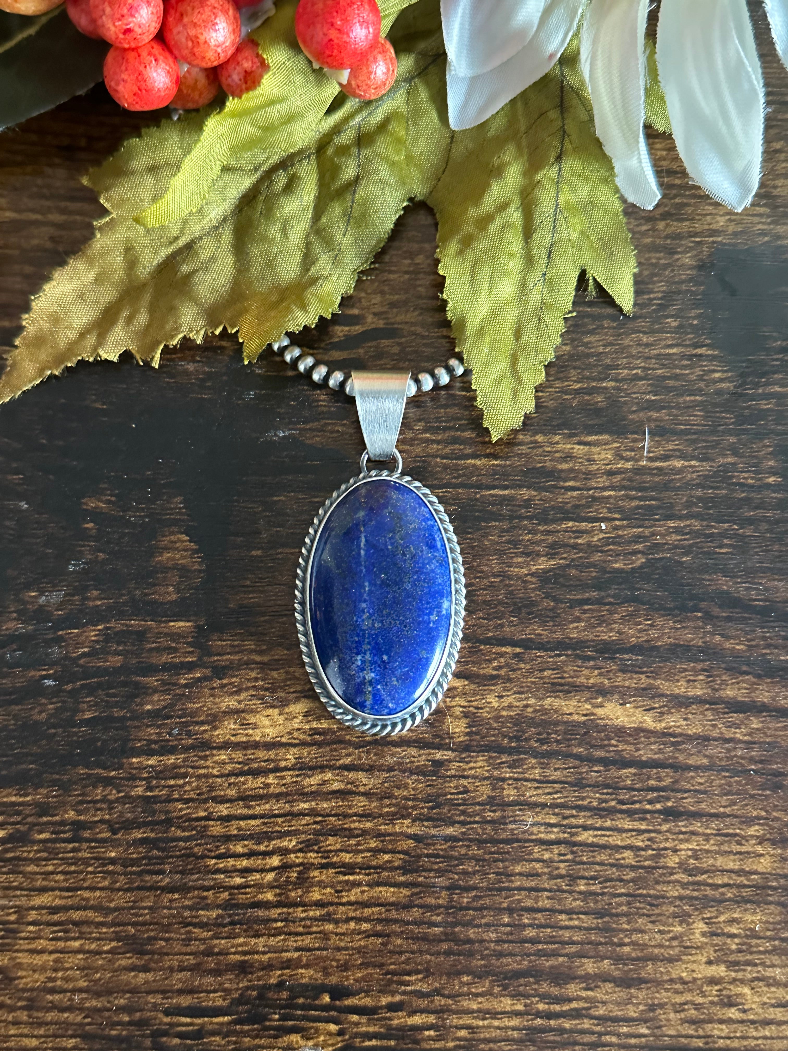 Dave Skeets Lapis & Sterling Silver Pendant