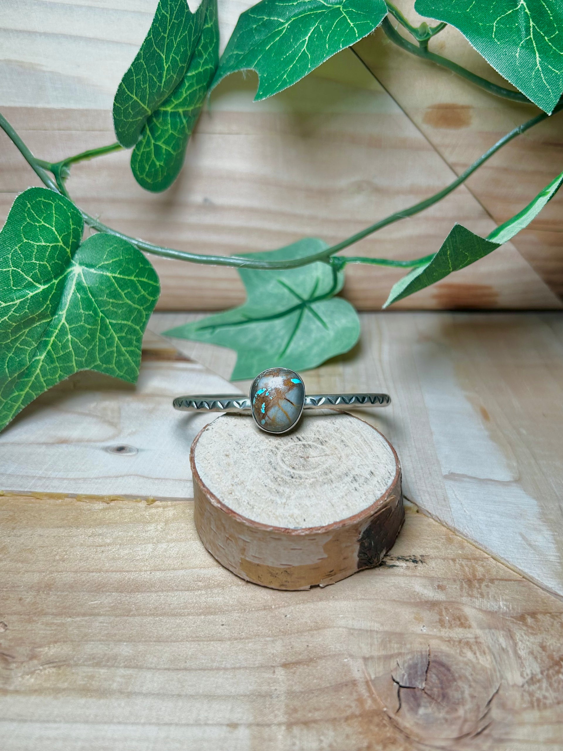 Navajo Made Boulder Turquoise & Sterling Silver Cuff Bracelet
