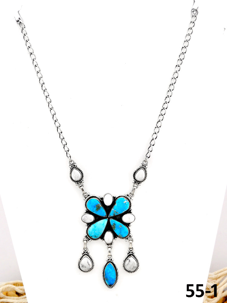 Southwest Made Sierra Bella with White Buffalo & Sterling Silver Necklace