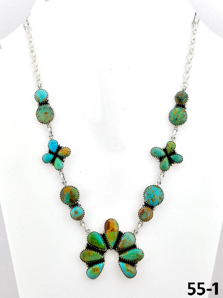 Southwest Made Cripple Creek Turquoise & Sterling Silver Necklace