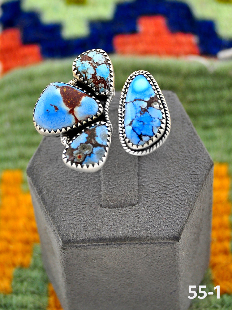 Southwest Handmade Golden Hills Turquoise & Sterling Silver Adjustable Ring