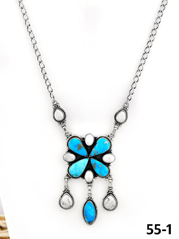 Southwest Made Sierra Bella with White Buffalo & Sterling Silver Necklace