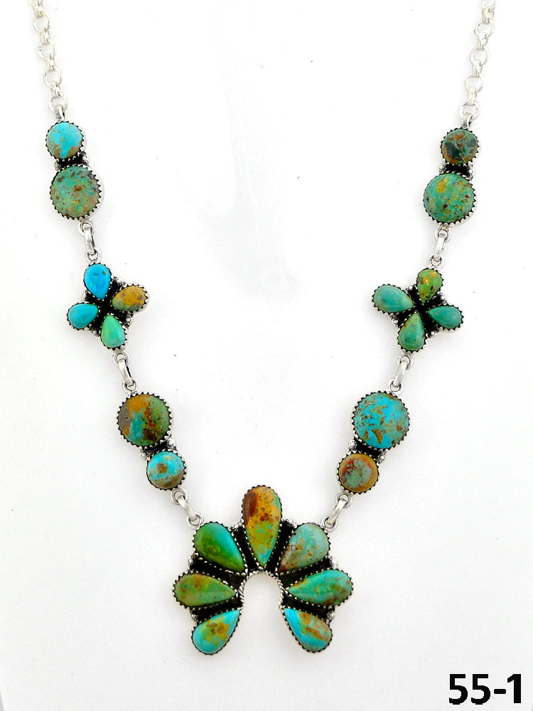 Southwest Made Cripple Creek Turquoise & Sterling Silver Necklace