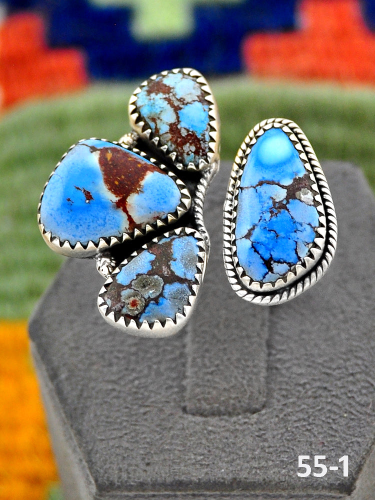 Southwest Handmade Golden Hills Turquoise & Sterling Silver Adjustable Ring