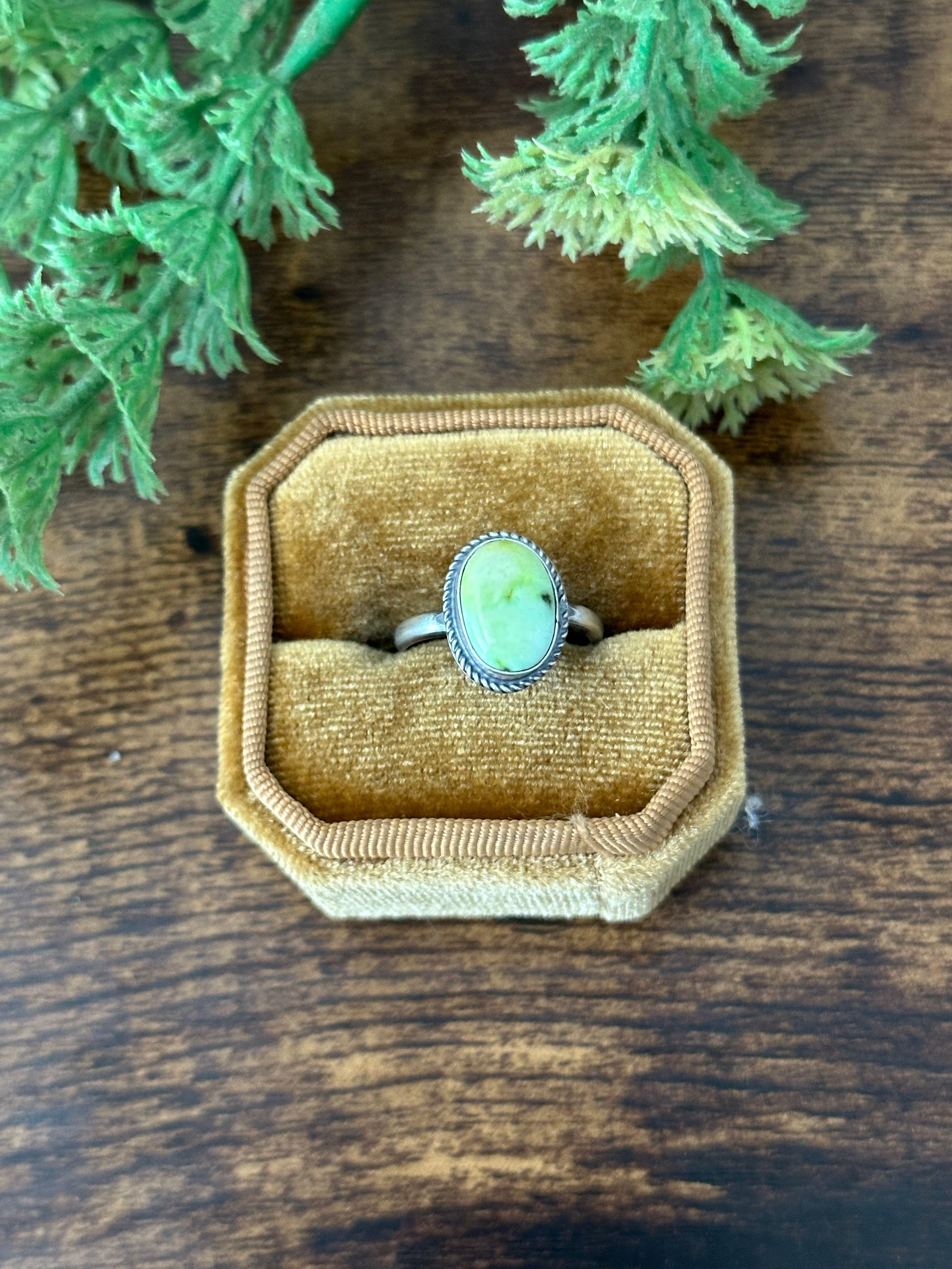 Navajo Handmade Palomino Variscite & Sterling Silver Rings