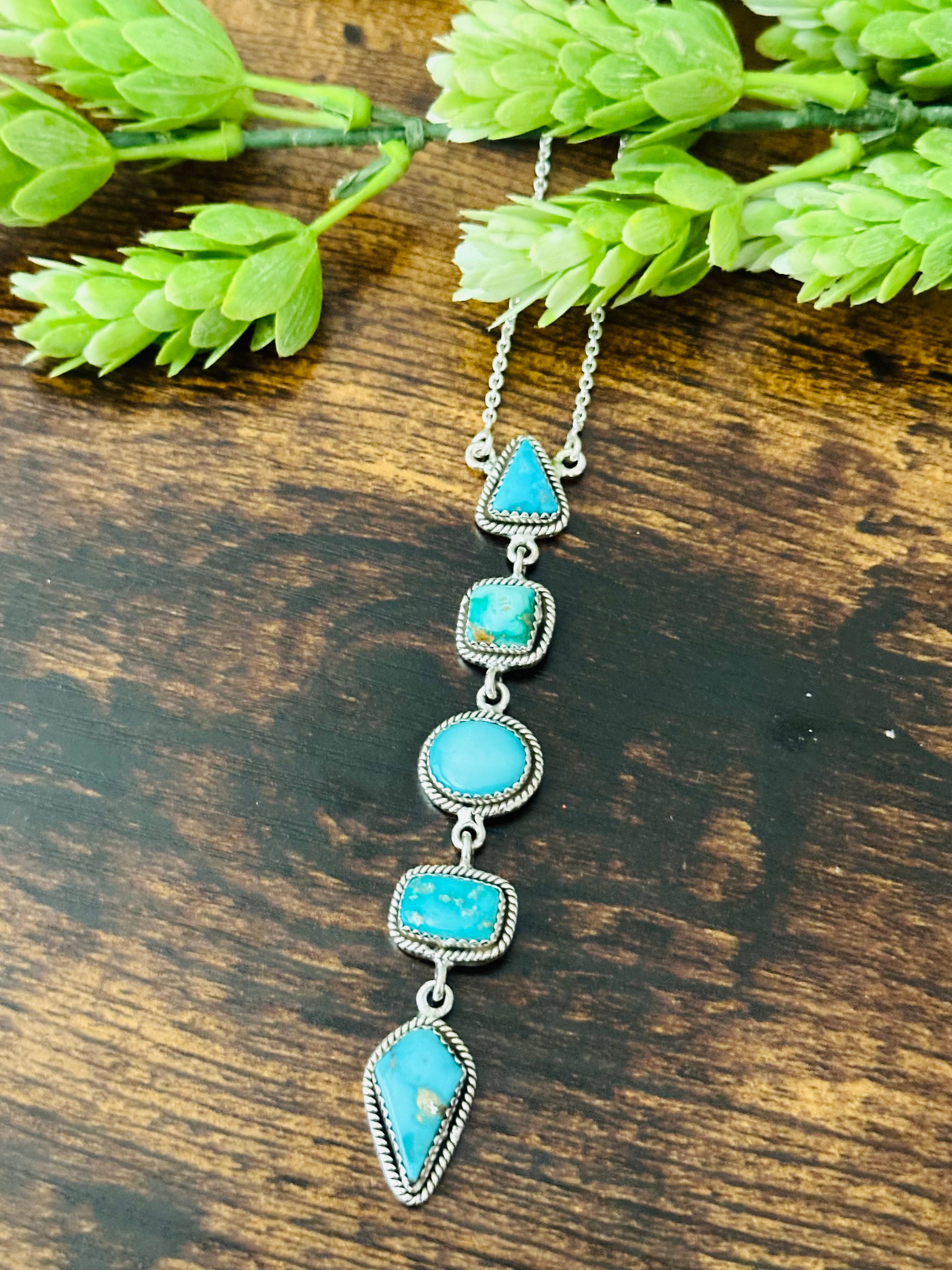 Southwest Made Sonoran Mountain Turquoise & Sterling Silver Necklace