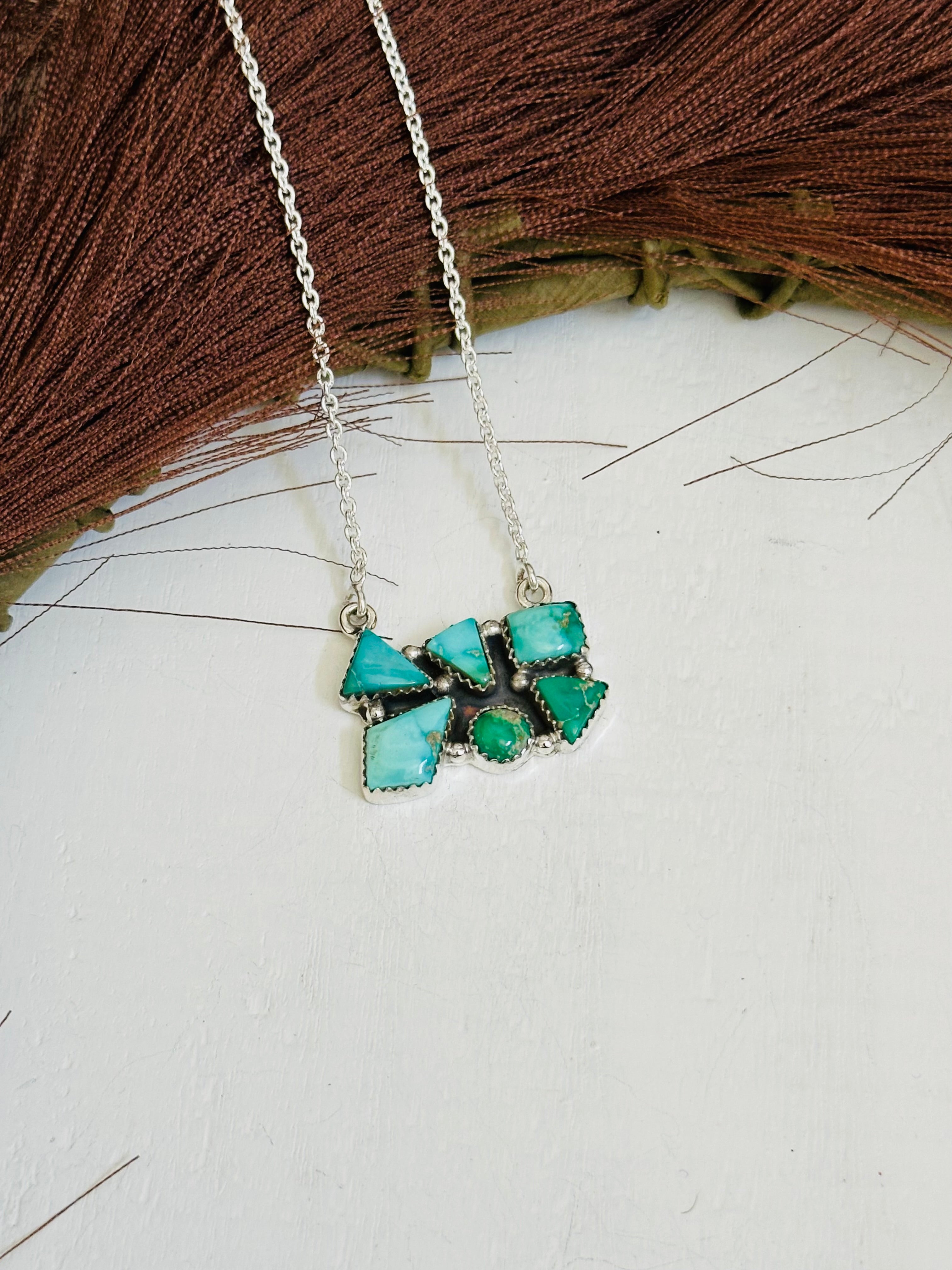 TTD “Million Dollar Baby” Emerald Valley Turquoise & Sterling Silver Necklace