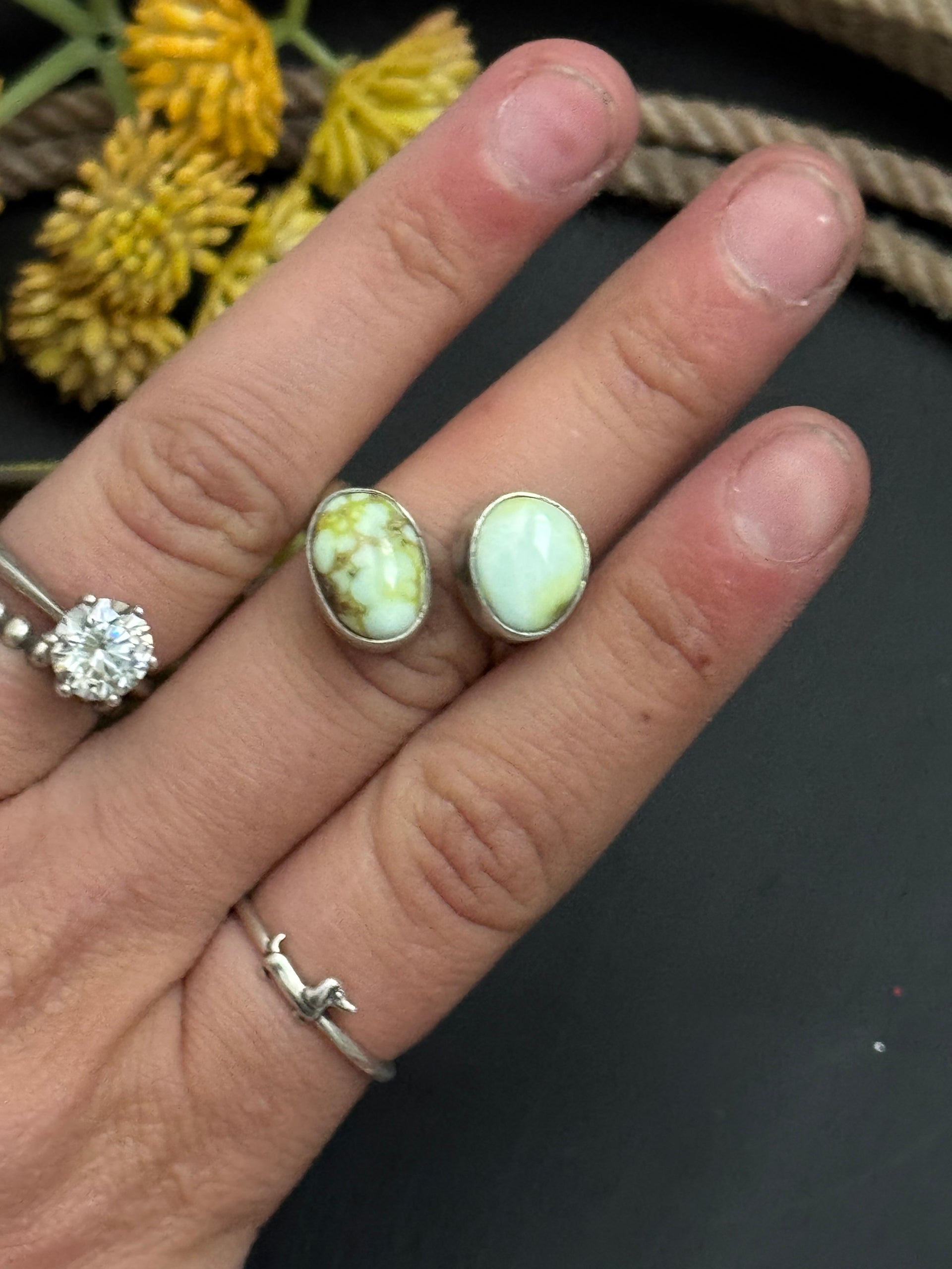 Ester Sam Palomino Variscite & Sterling Silver Adjustable Ring