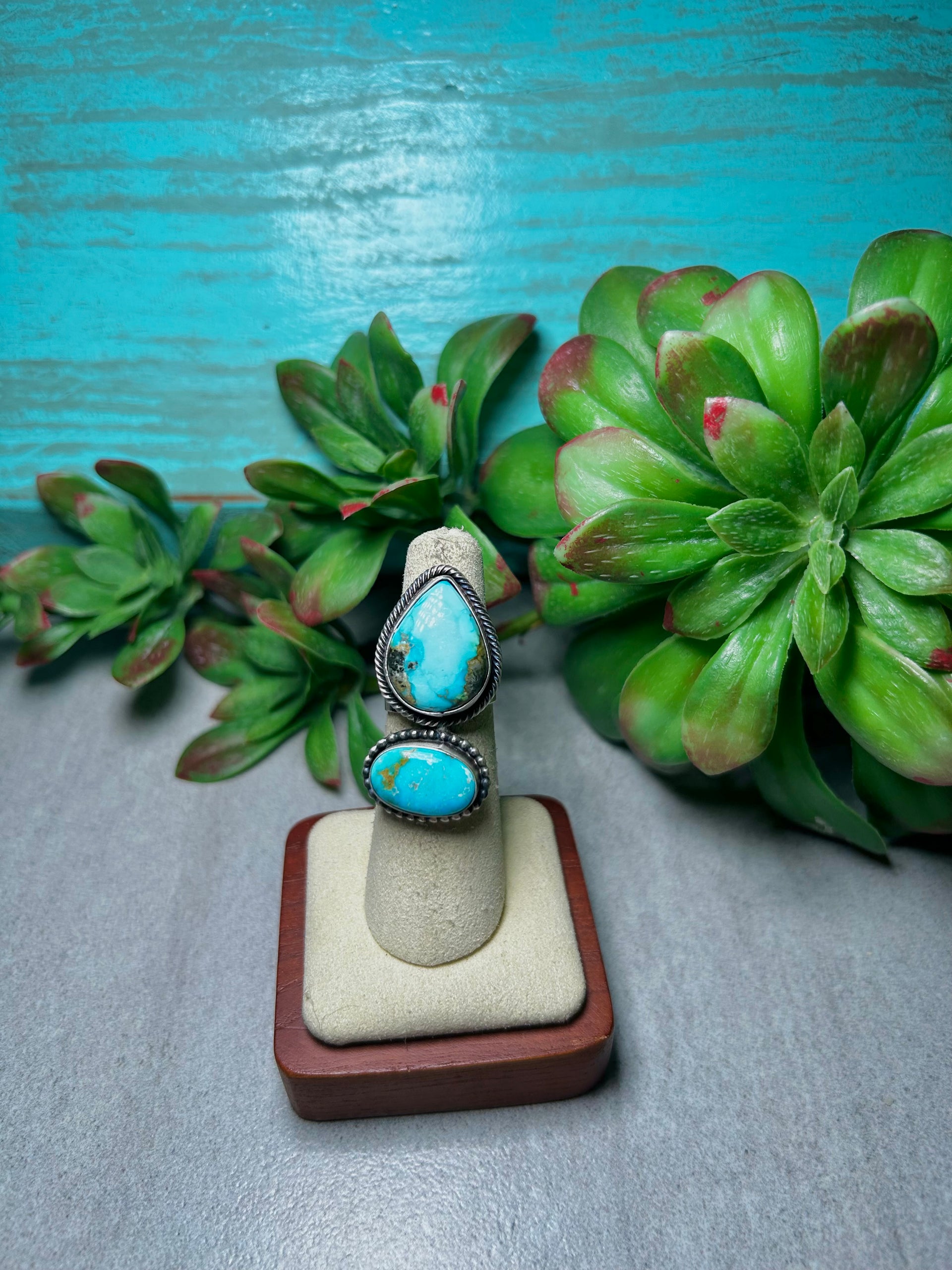 Jamison Garcia Royston Turquoise & Sterling Silver Ring Size 5.5