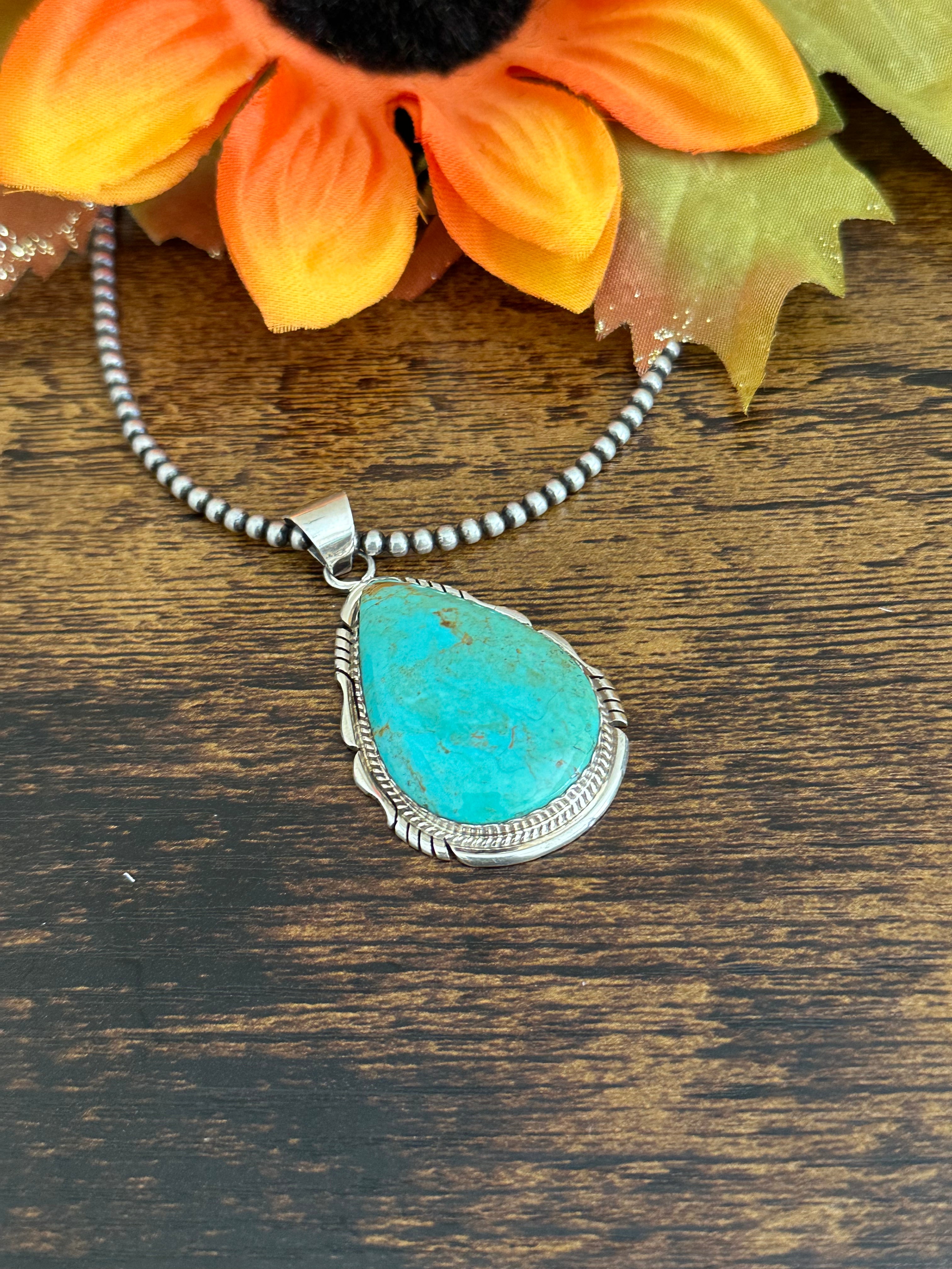 Elouise Kee Kingman Turquoise & Sterling Silver Pendant