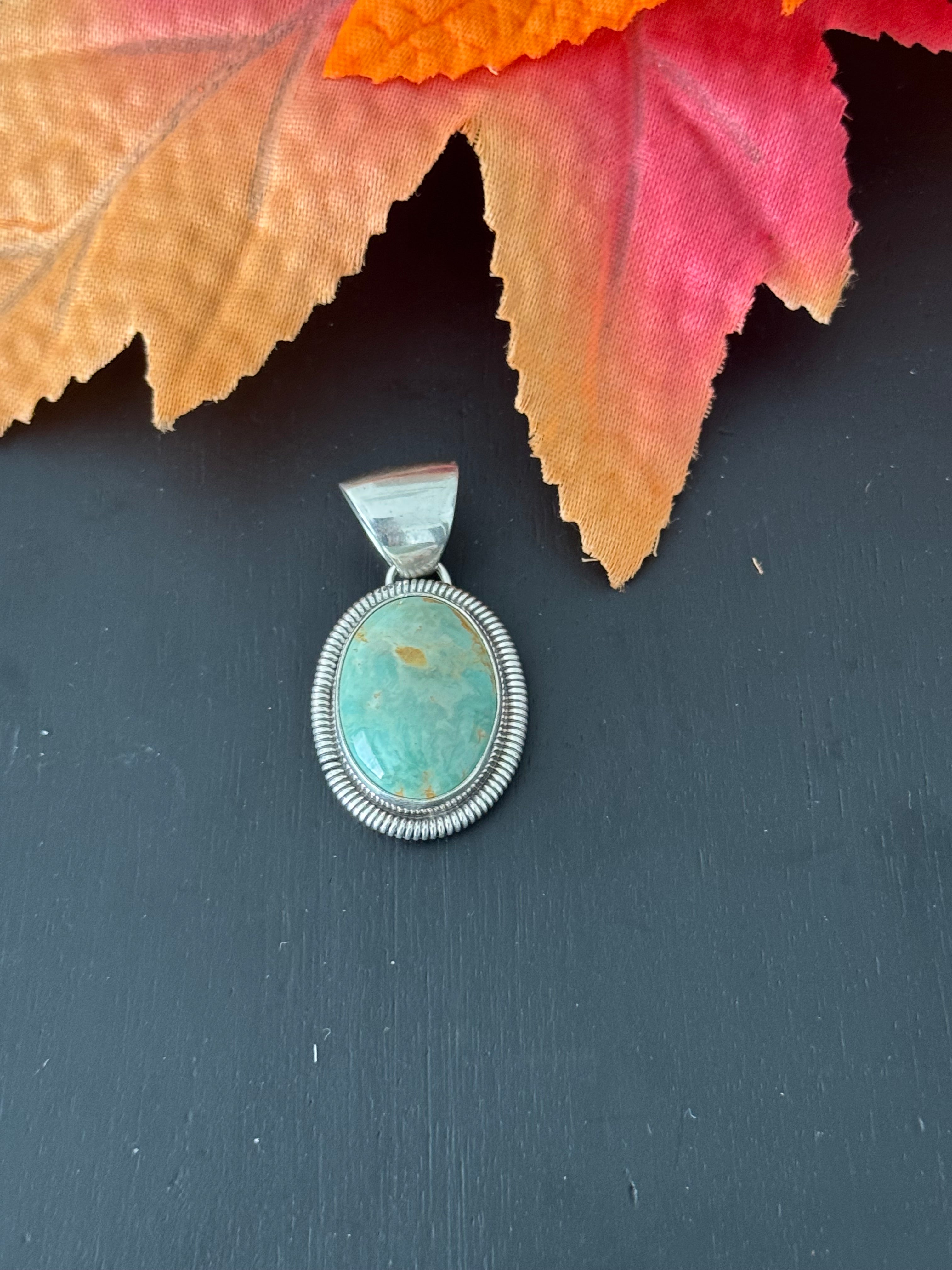 Wydell Billie Kingman Turquoise & Sterling Silver Pendant