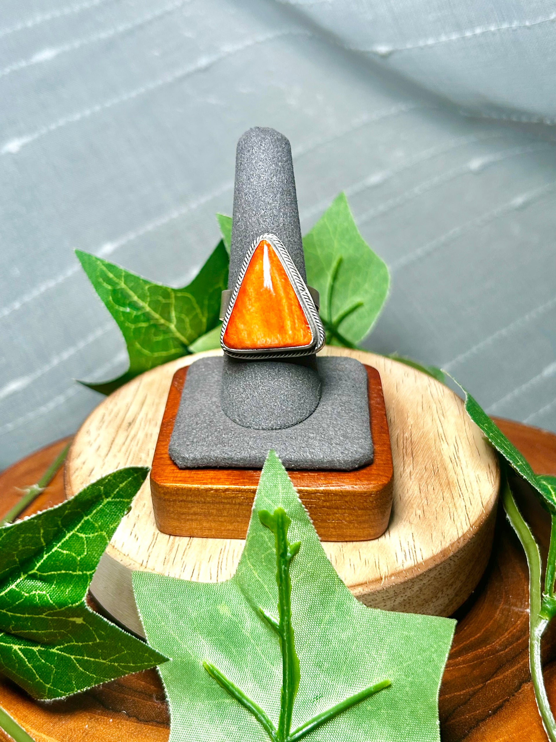 Antionette Martinez Spiny Oyster & Sterling Silver Adjustable Ring