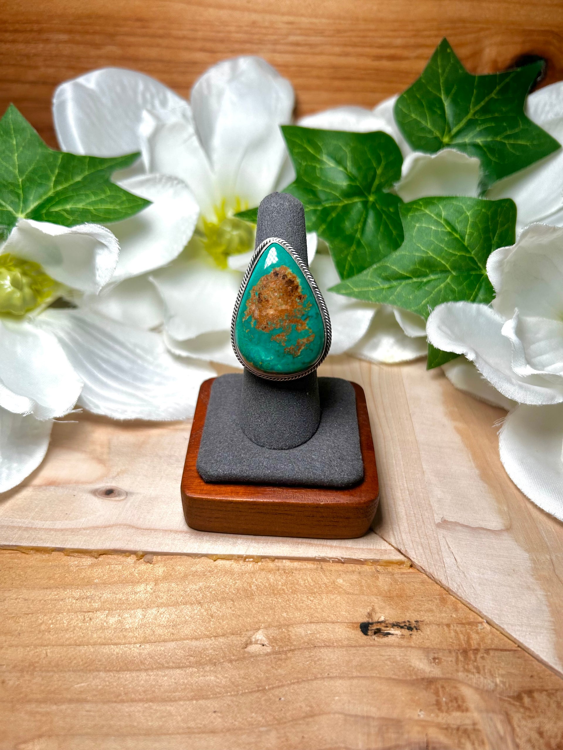 Antionette Martinez Royston Turquoise & Sterling Silver Adjustable Ring