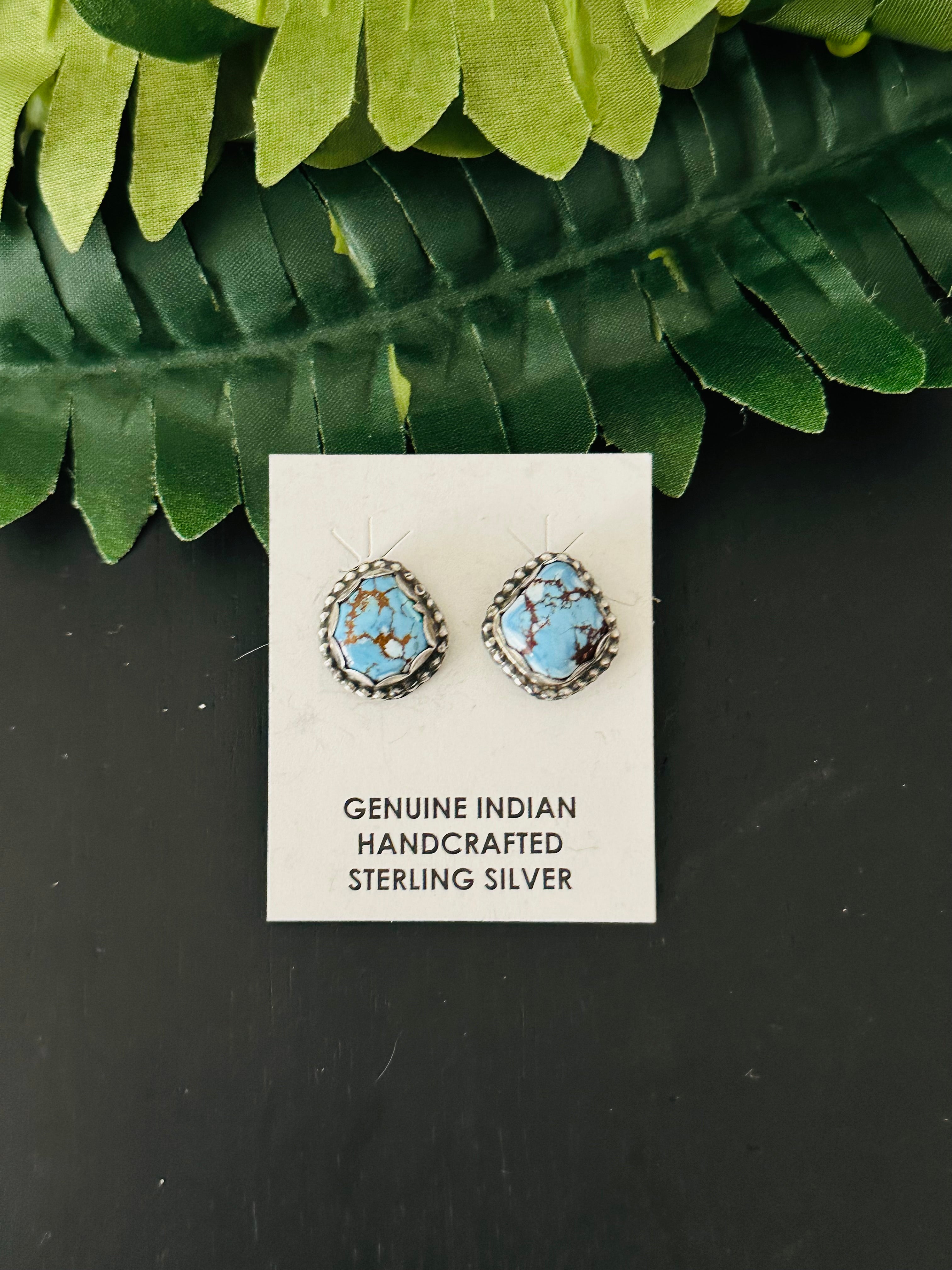 Tim Yazzie Golden Hill’s Turquoise & Sterling Silver Post Earrings