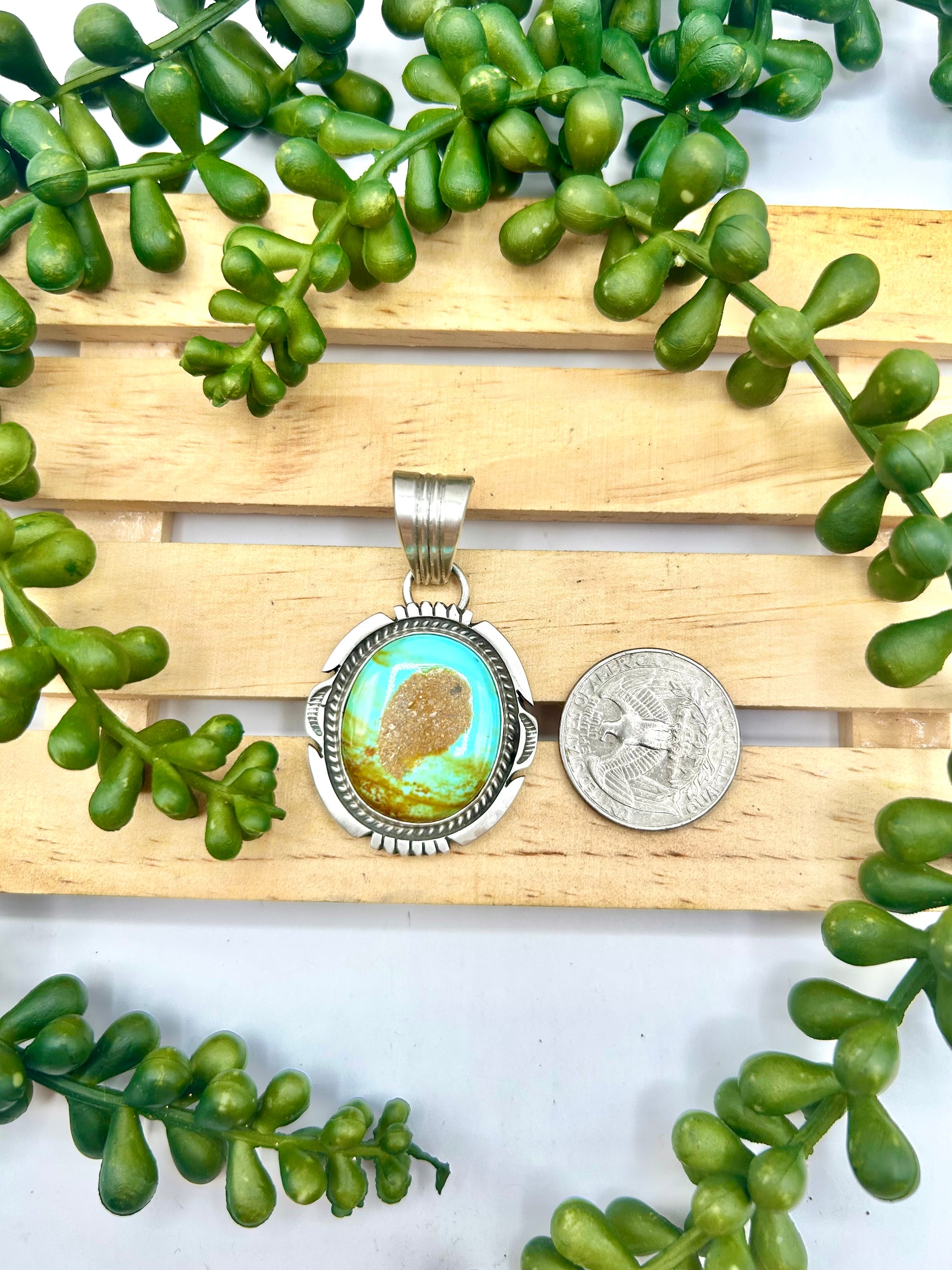 Jon McCray Kingman Turquoise & Sterling Silver Pendant