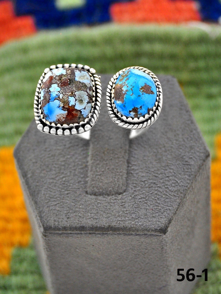 Southwest Handmade Golden Hills Turquoise & Sterling Silver Adjustable Ring