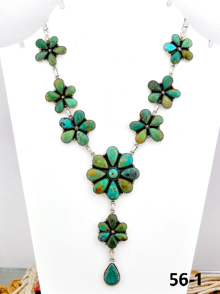 Southwest Made Cripple Creek Turquoise & Sterling Silver Necklace