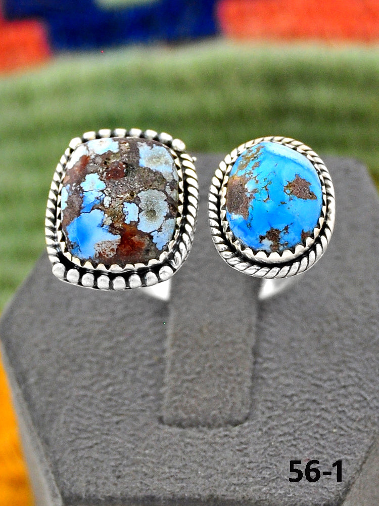 Southwest Handmade Golden Hills Turquoise & Sterling Silver Adjustable Ring