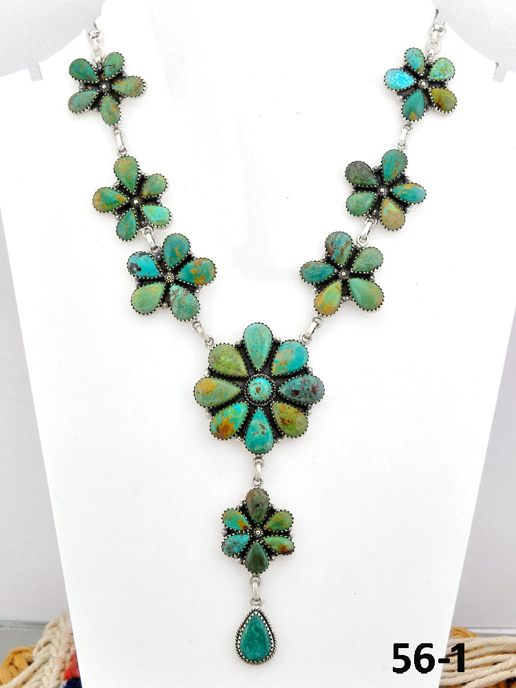 Southwest Made Cripple Creek Turquoise & Sterling Silver Necklace