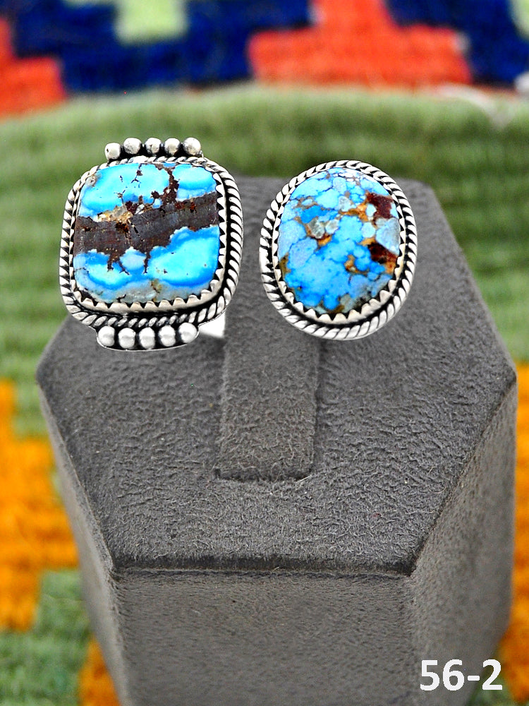 Southwest Handmade Golden Hills Turquoise & Sterling Silver Adjustable Ring